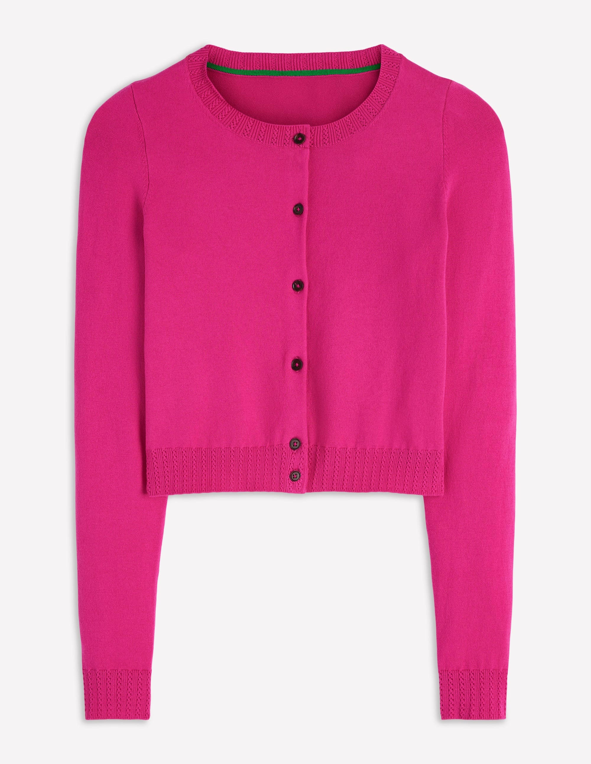 Emilia Verkürzte Baumwollstrickjacke-Rosarot - Image 5