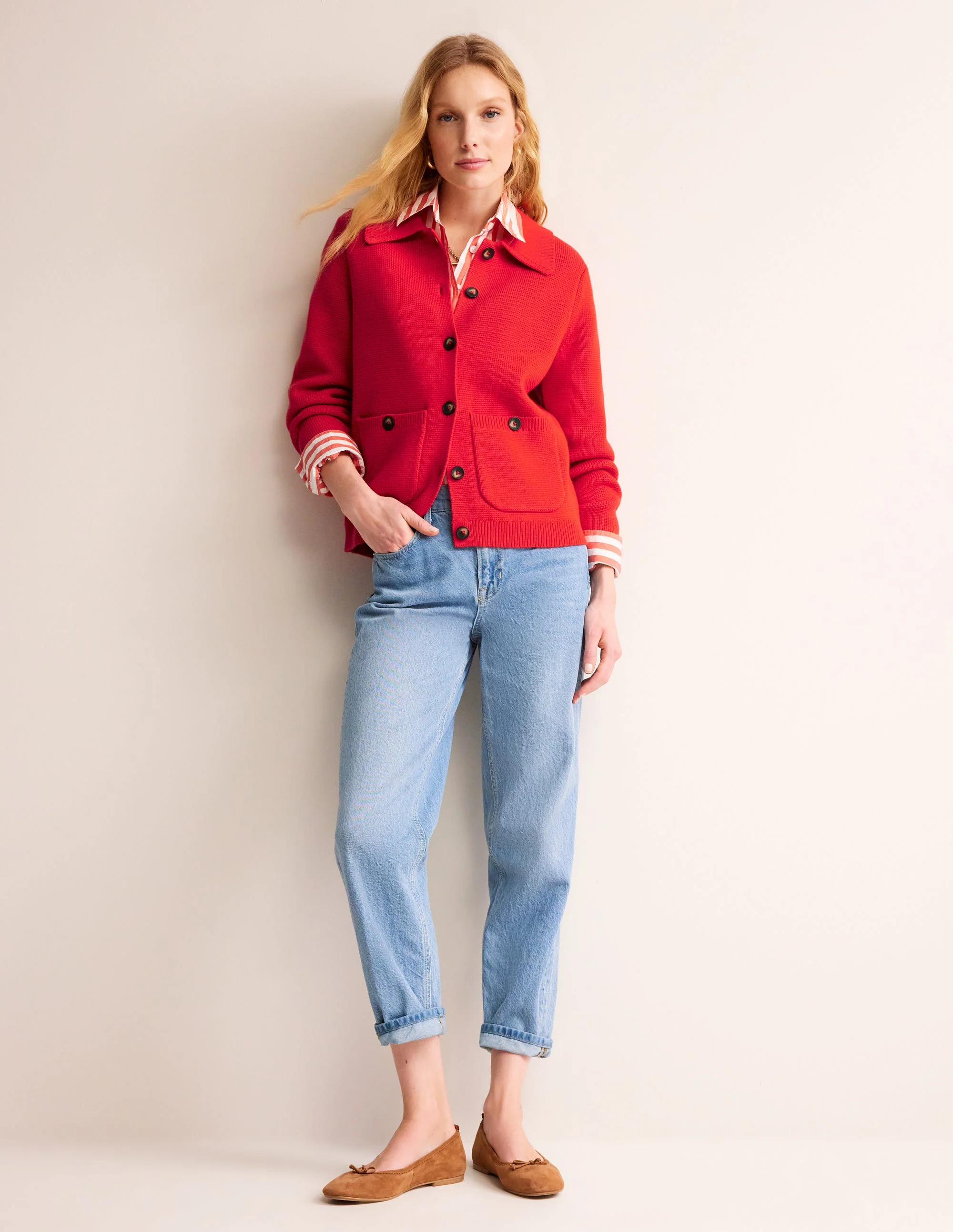 Emily Strickjacke aus Wollmischgewebe-Signalrot - Image 4