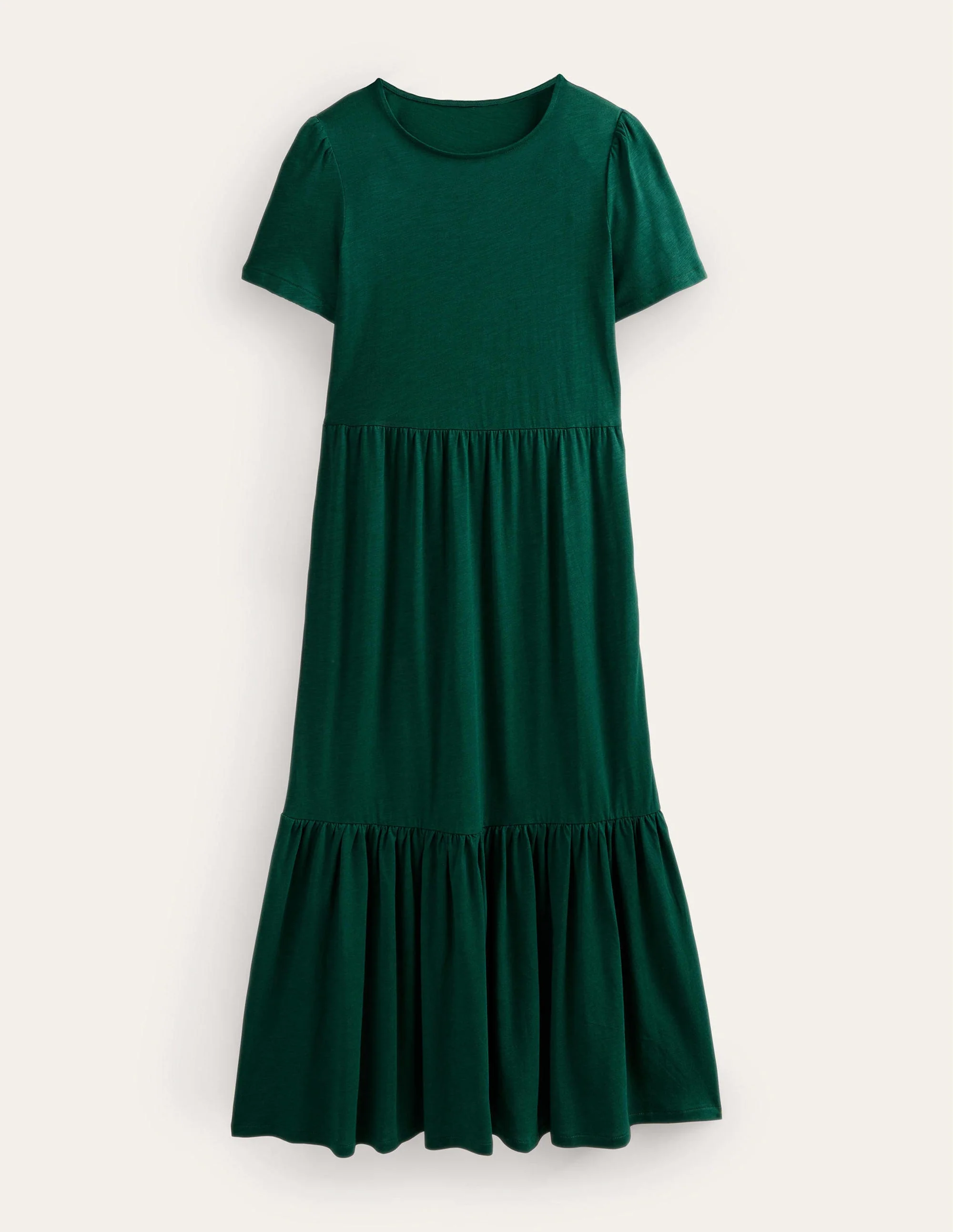 Emma Gestuftes Jersey-Midikleid-Dunkles Smaragdgrün - Image 2