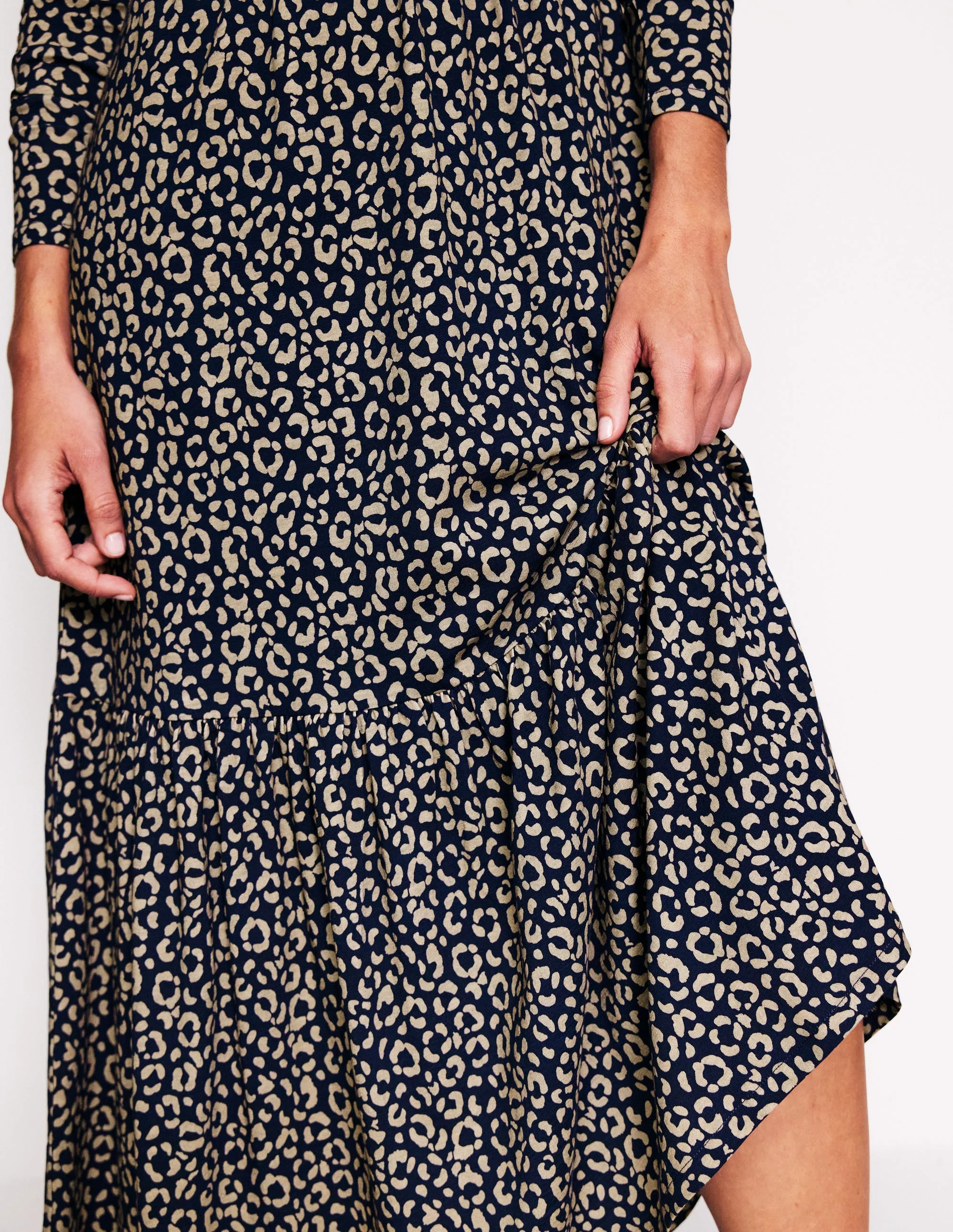 Emma Langärmeliges Jerseykleid-Macadamia, Tierabdruck - Image 2