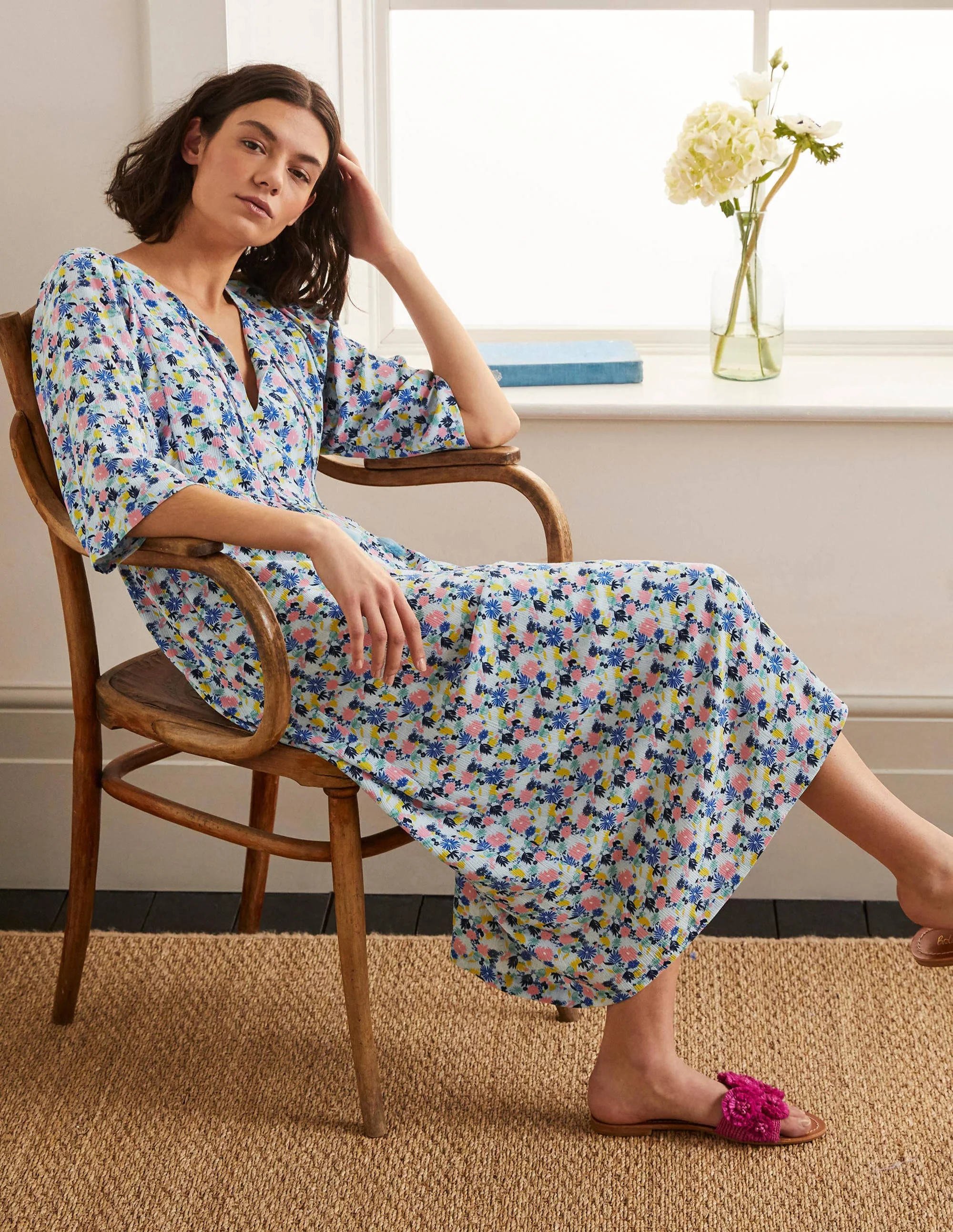 Empire-Kleid mit Nackenband-Surfblau, Zauberhafte Blumen - Image 4