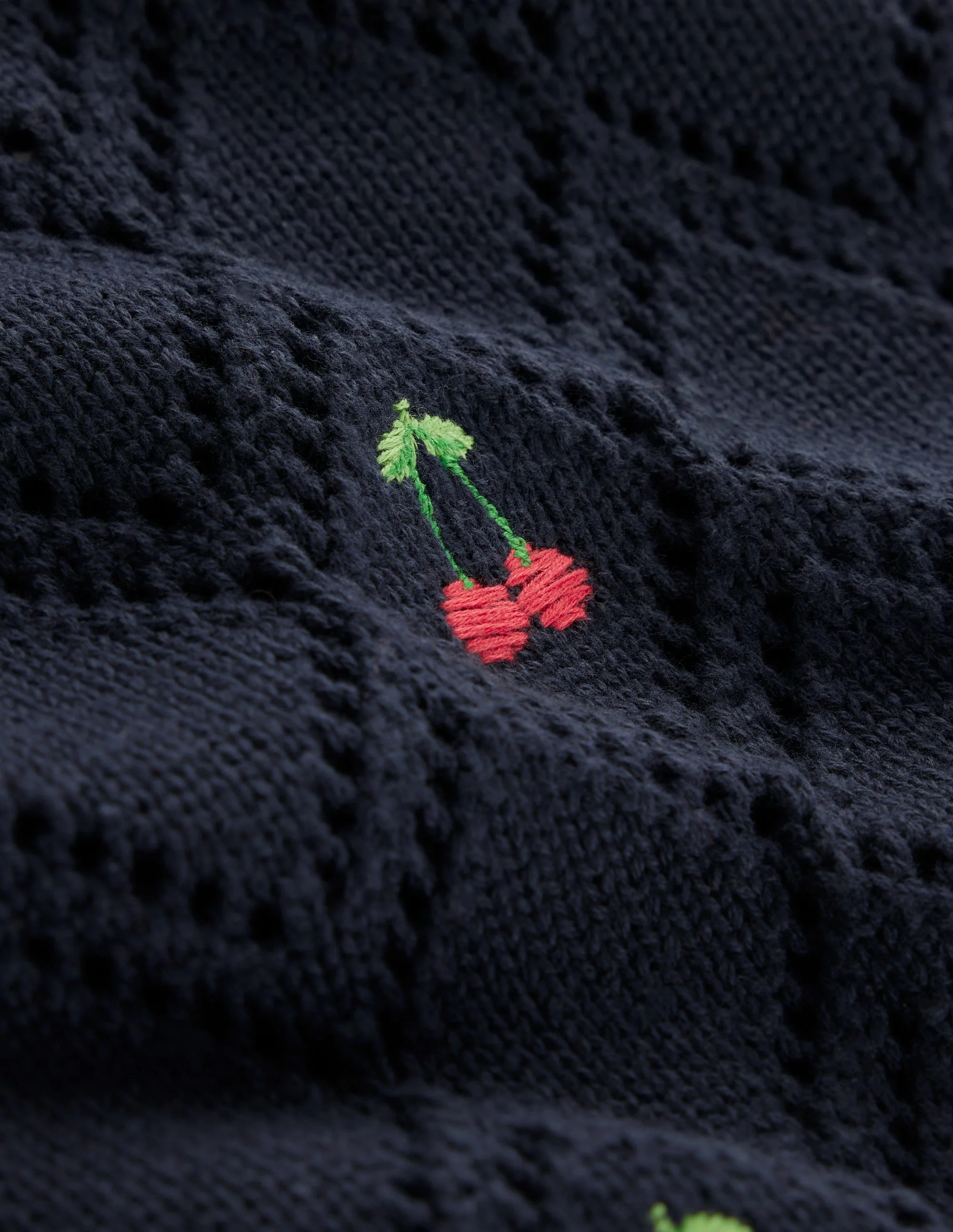 Enid Pullover mit Stickerei-Marineblau, Kirschen - Image 7