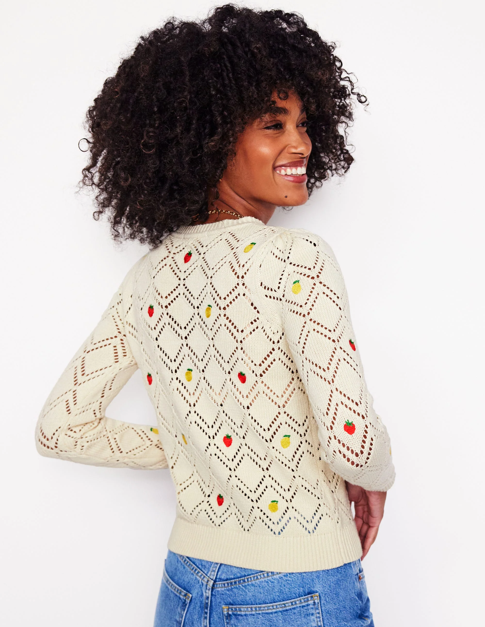 Enid Pullover mit Stickerei-Warmes Naturweiß, Obst - Image 4