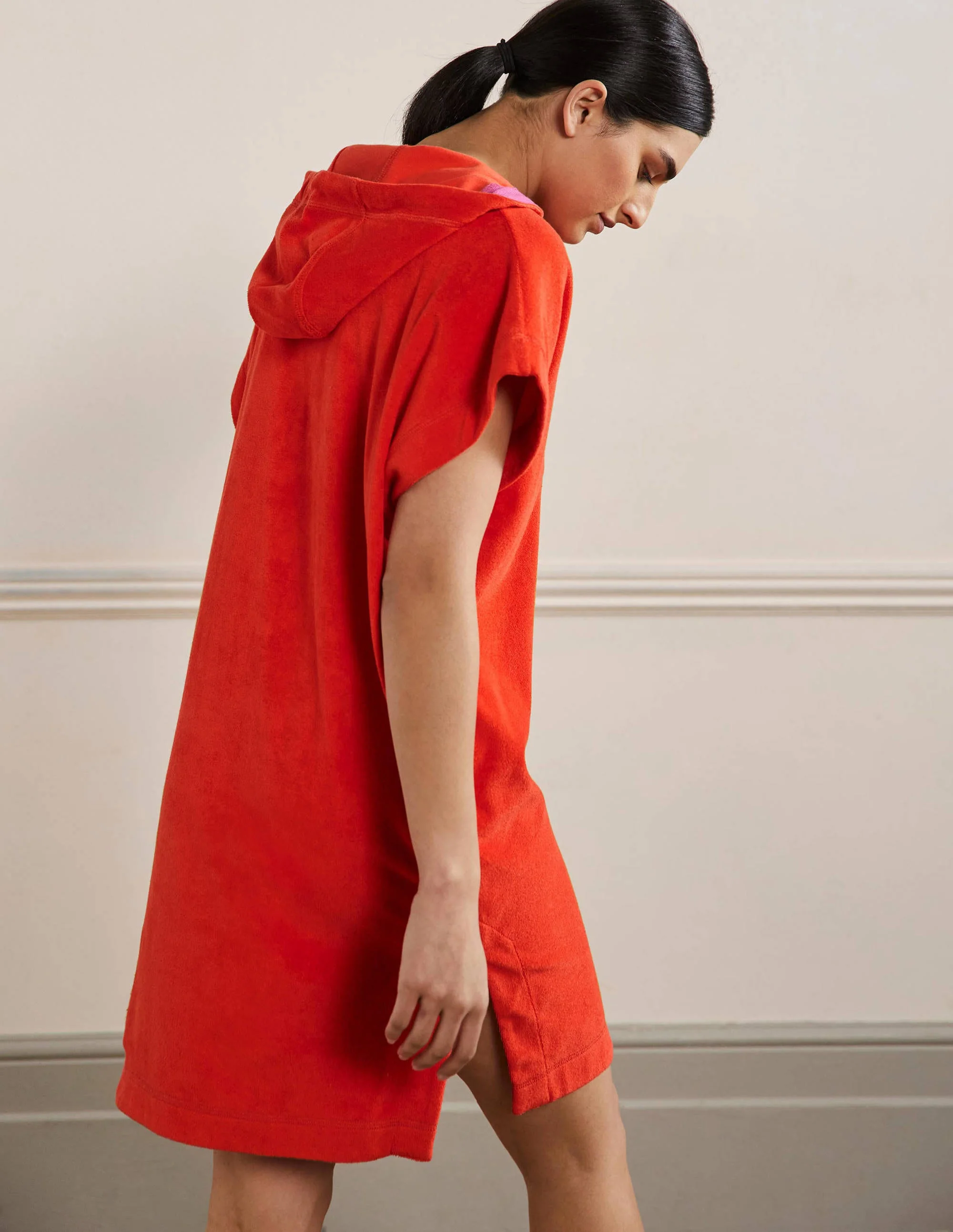 Erica Frottee-Kleid mit Kapuze-Papayaorange - Image 3