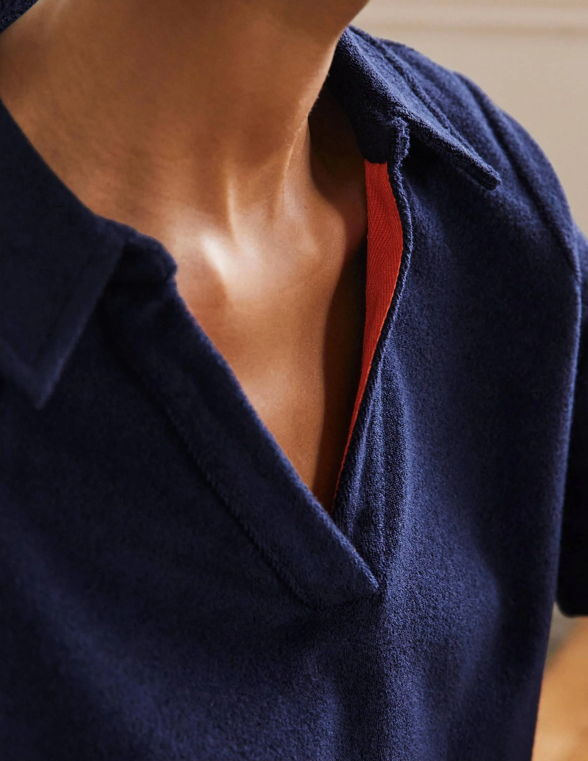 Erica Frottee-Poloshirt-Marineblau - Image 2