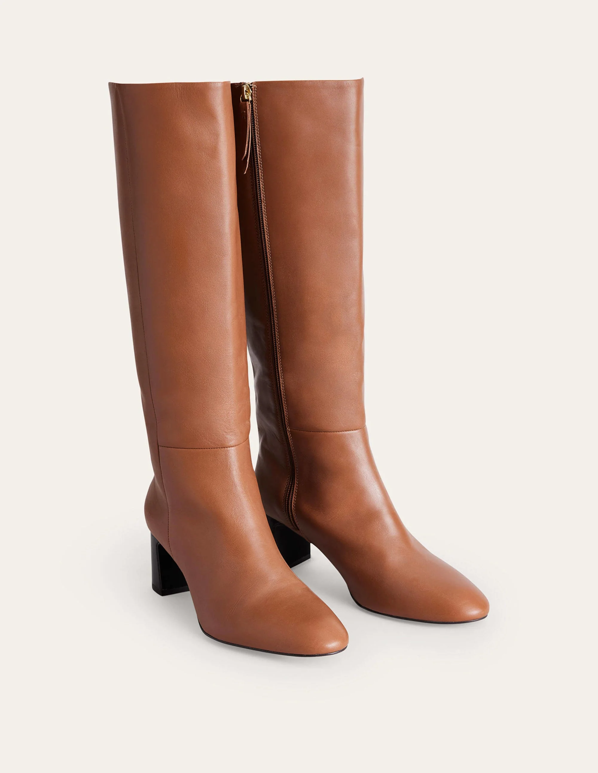 Erica Kniehohe Lederstiefel-Hellbraun Leder - Image 3
