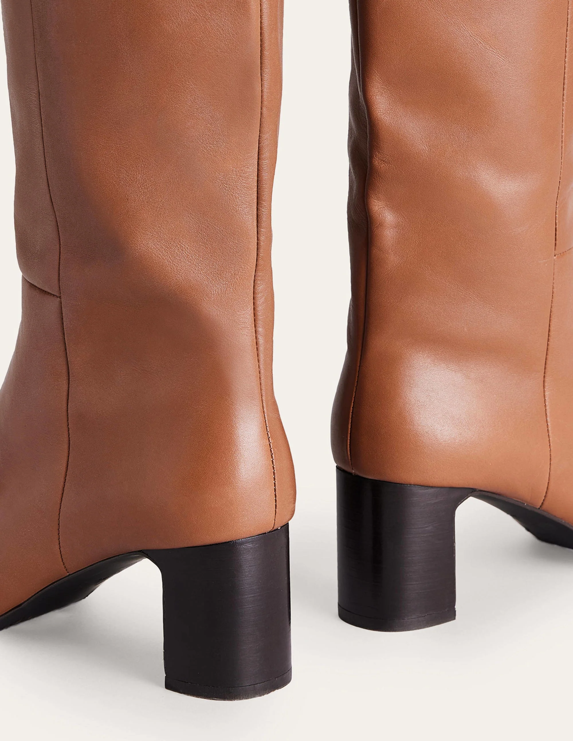 Erica Kniehohe Lederstiefel-Hellbraun Leder - Image 4