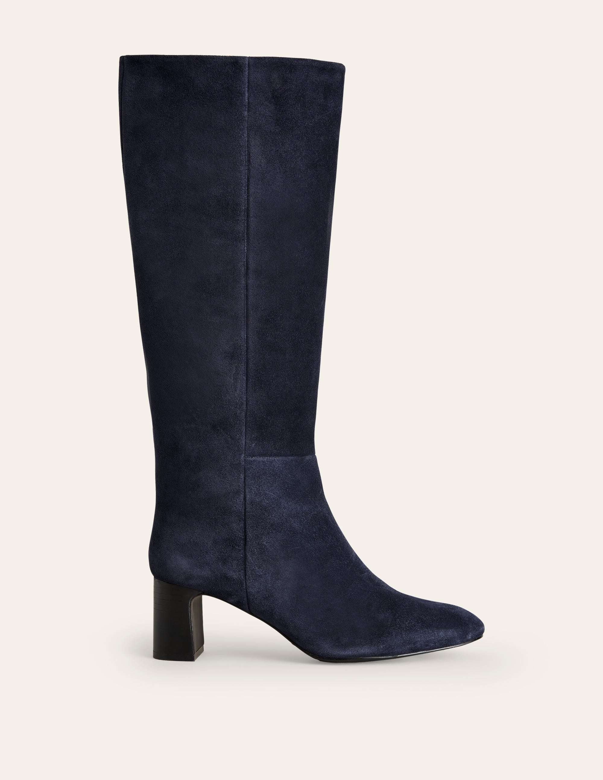Erica Kniehohe Lederstiefel-Marineblau Veloursleder - Image 2