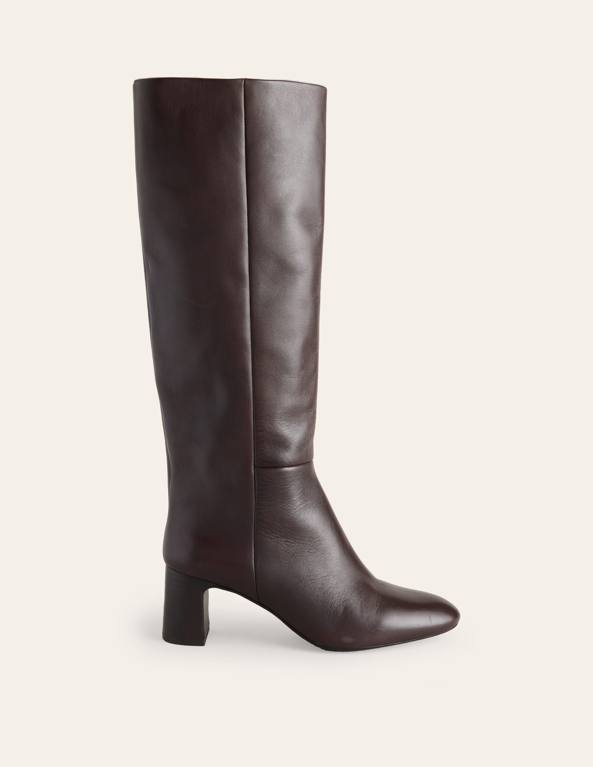 Erica Kniehohe Lederstiefel-Schokobraunes Leder - Image 4