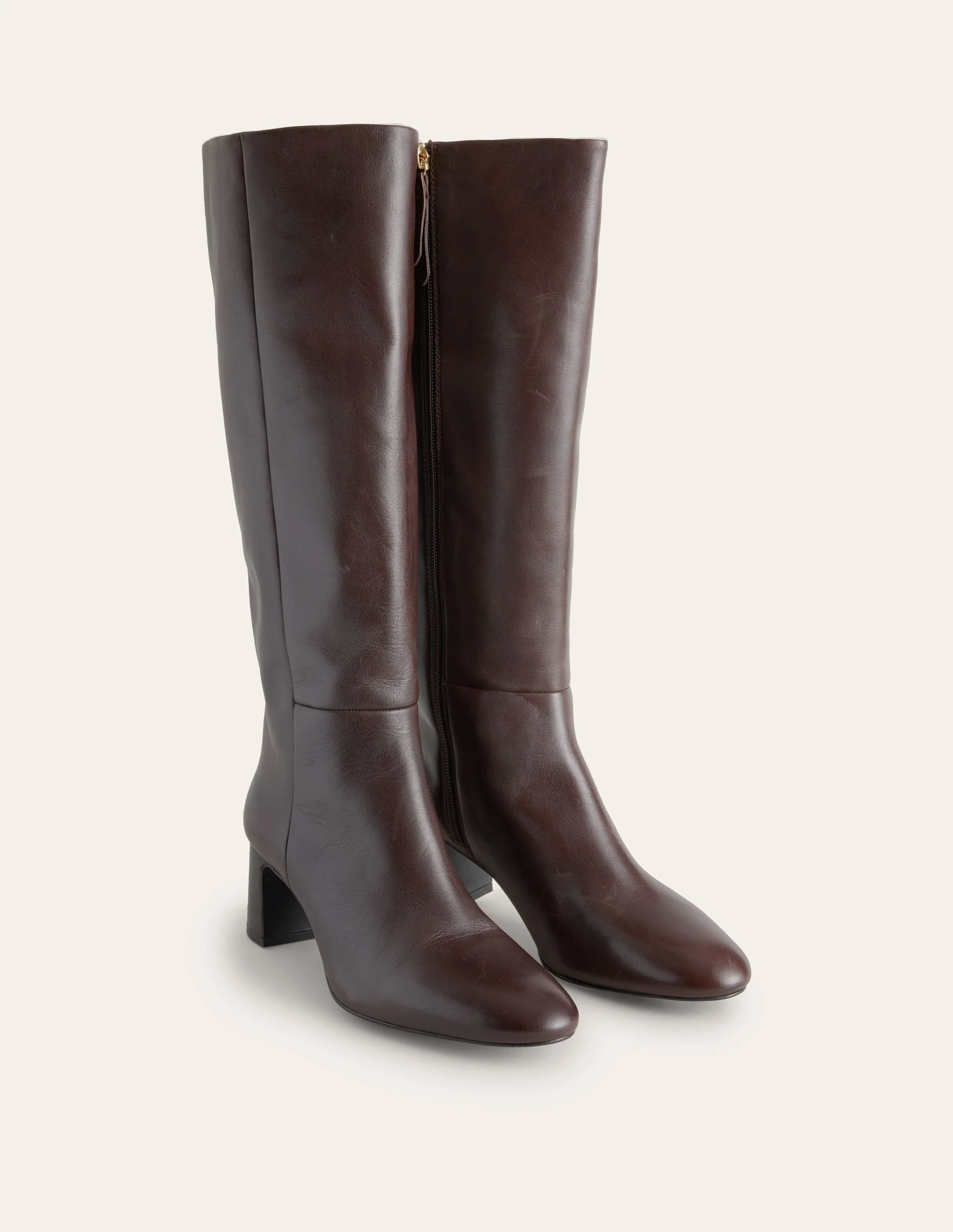 Erica Kniehohe Lederstiefel-Schokobraunes Leder - Image 5