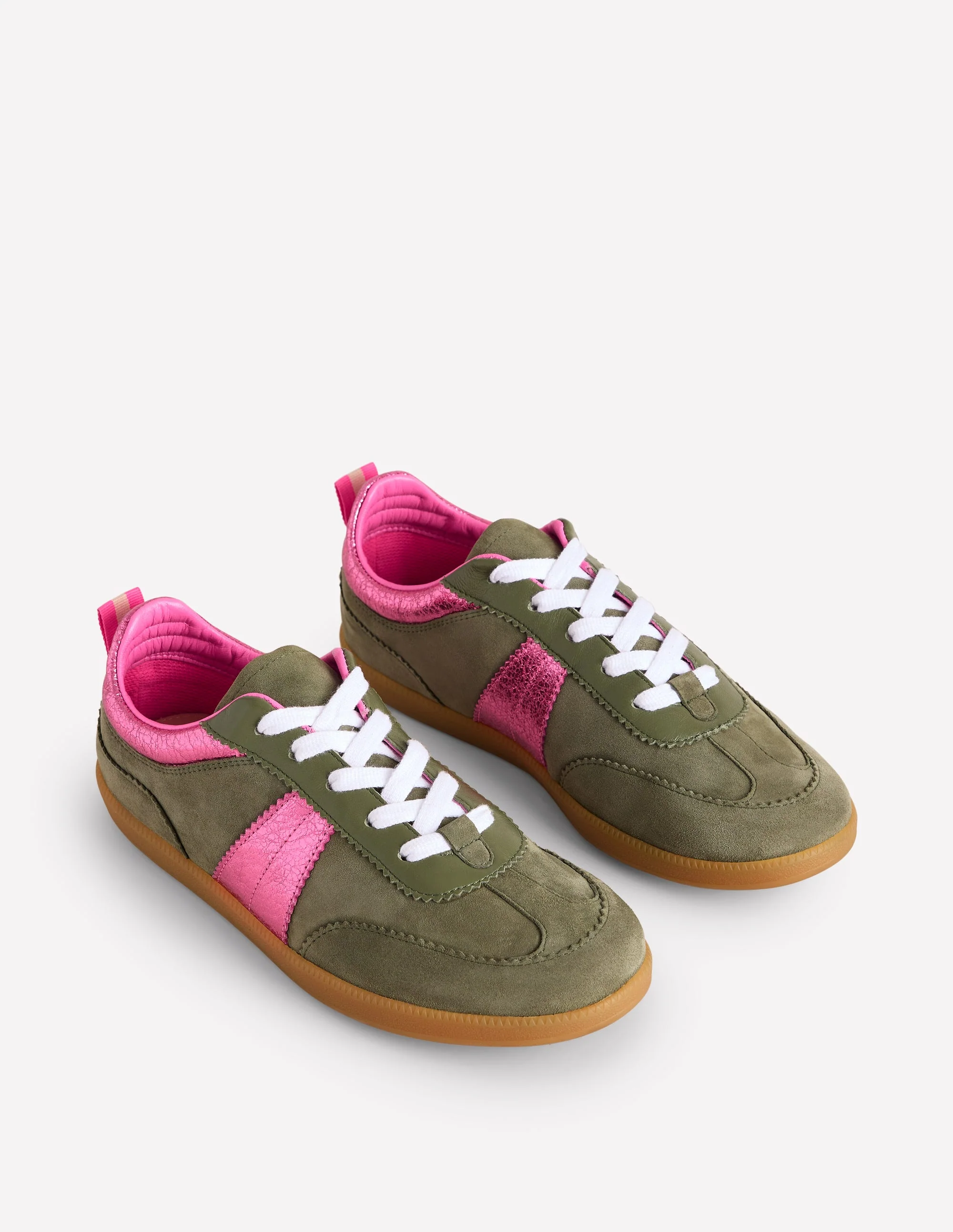 Erin Retro-Tennisschuhe-Khaki/Leuchtendes Pink - Image 3