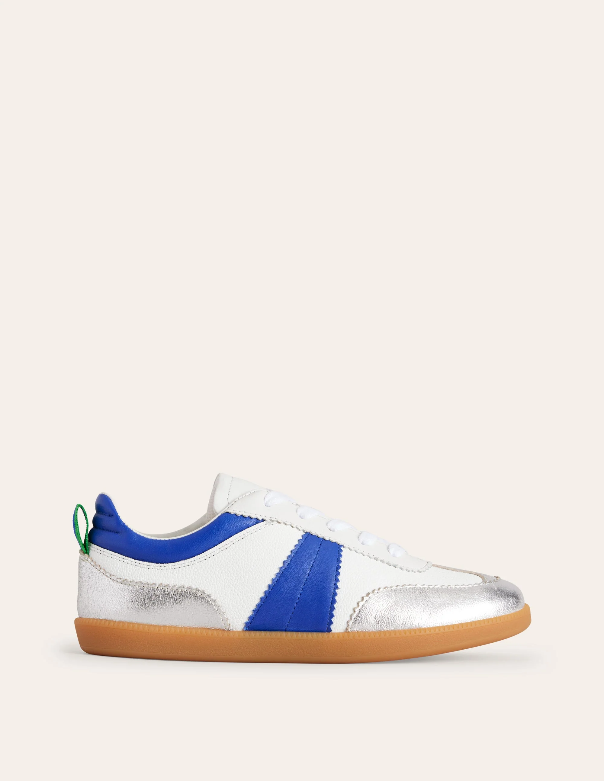 Erin Retro-Tennisschuhe-Weiß, leuchtendes Blau und Silber - Image 2