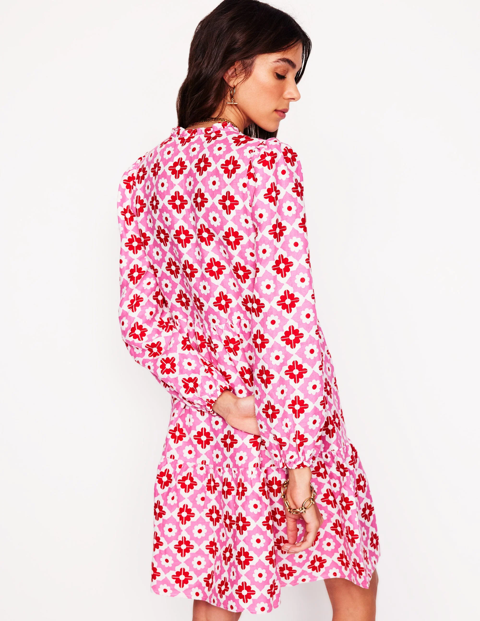 Esme Minikleid aus Leinen-Beacon Gingham - Image 3