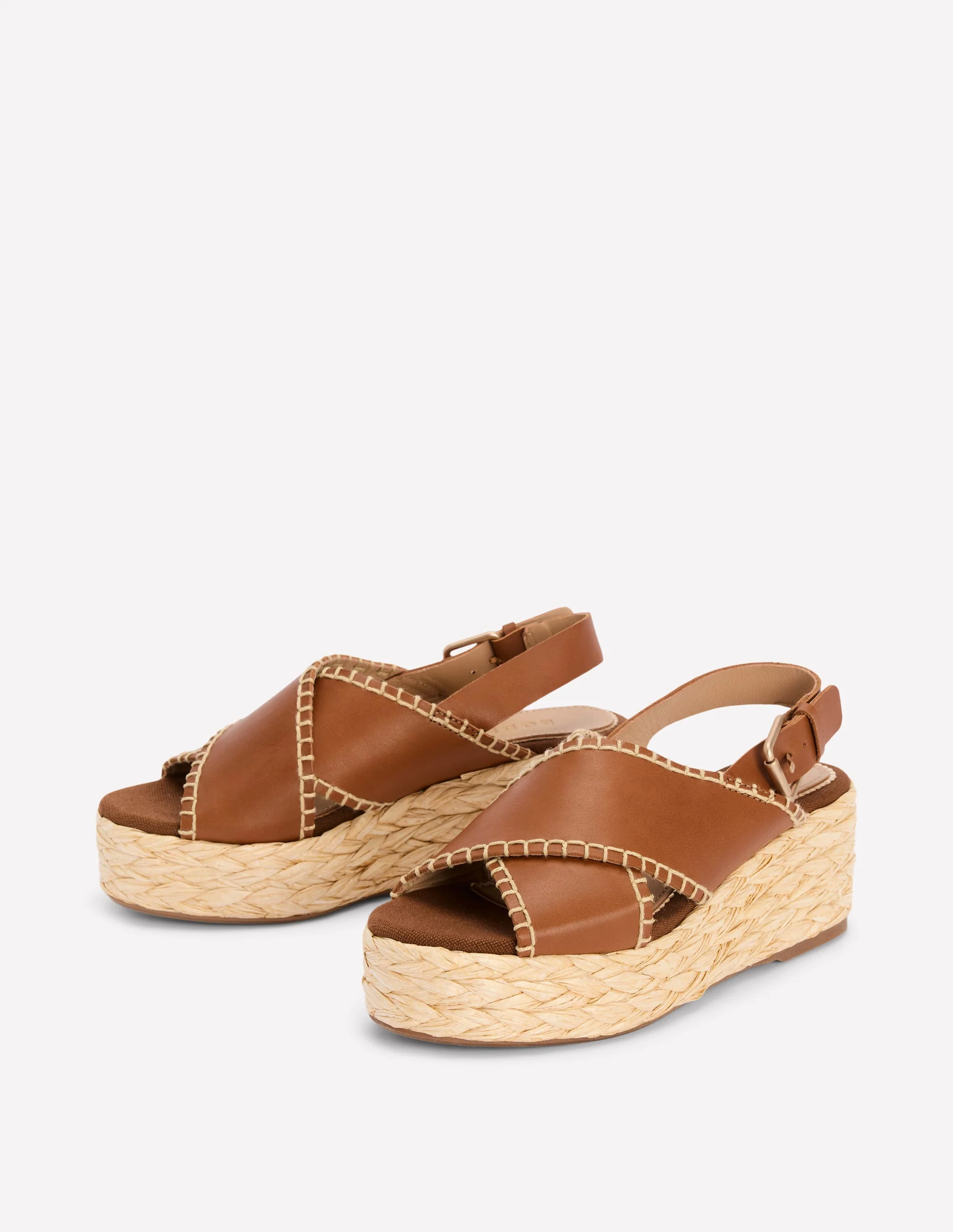 Espadrilles mit überkreuzten Riemen-Hellbraun - Image 2