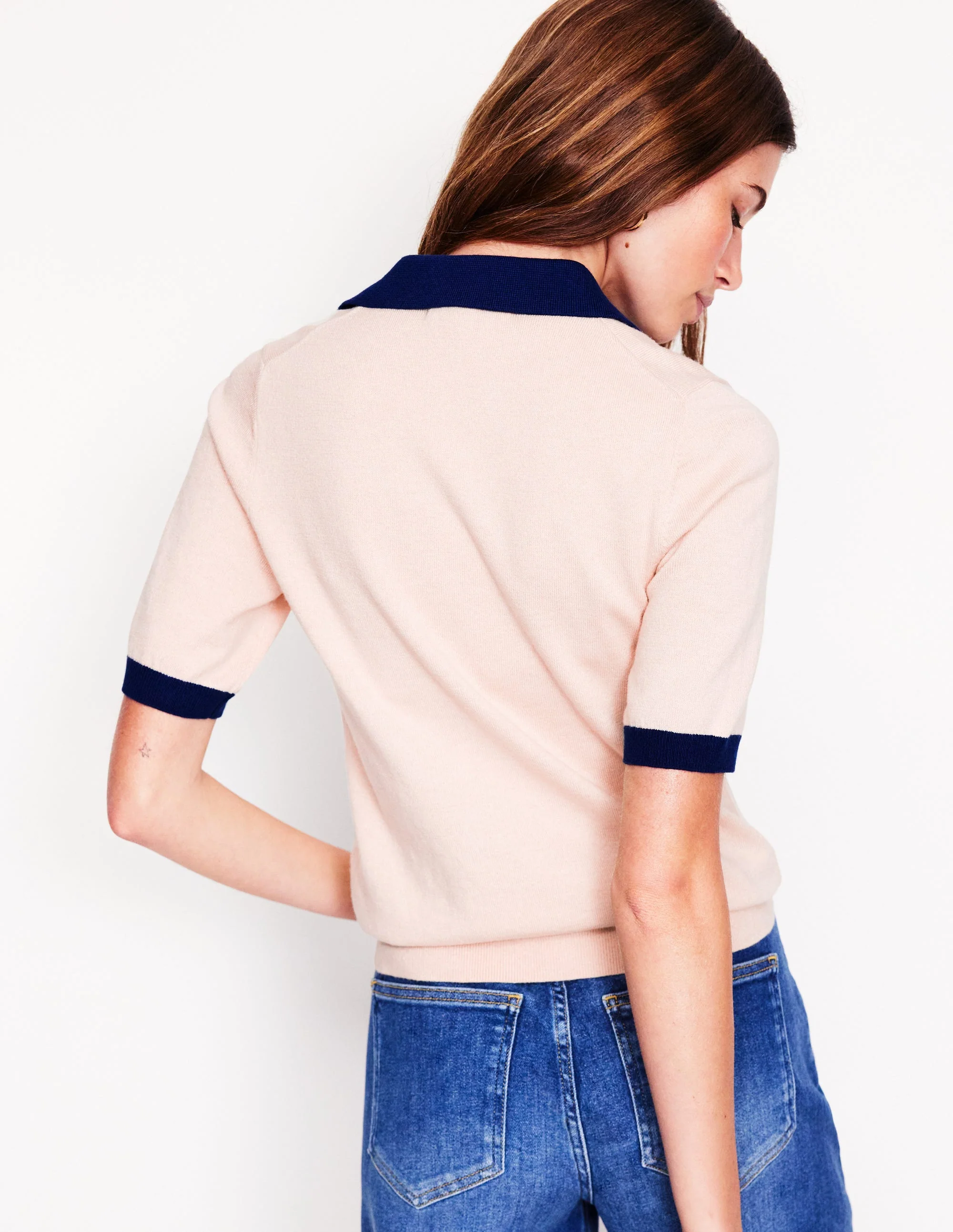 Estelle Henley-Strick-T-Shirt-Beige Meliert - Image 4