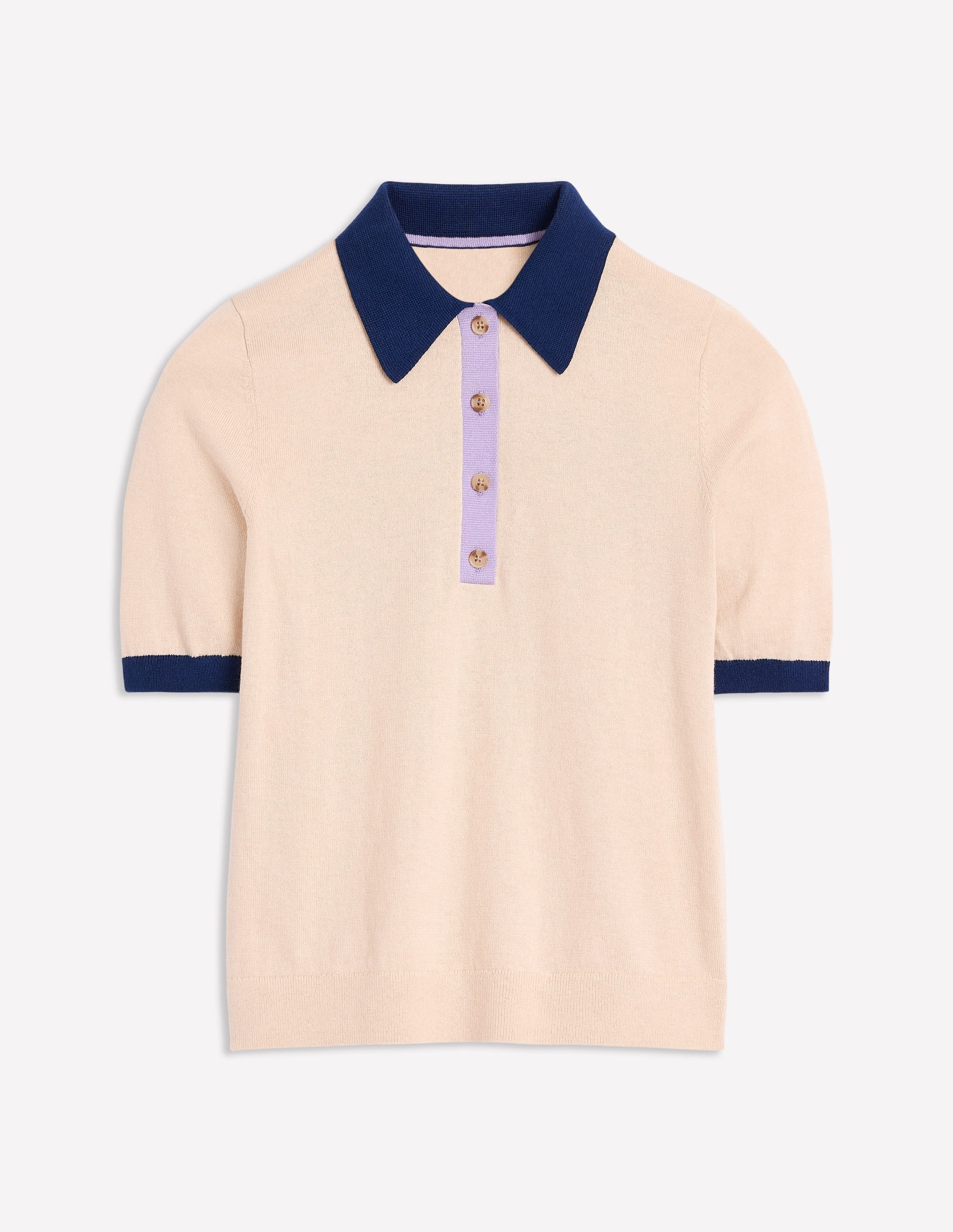 Estelle Henley-Strick-T-Shirt-Beige Meliert - Image 7