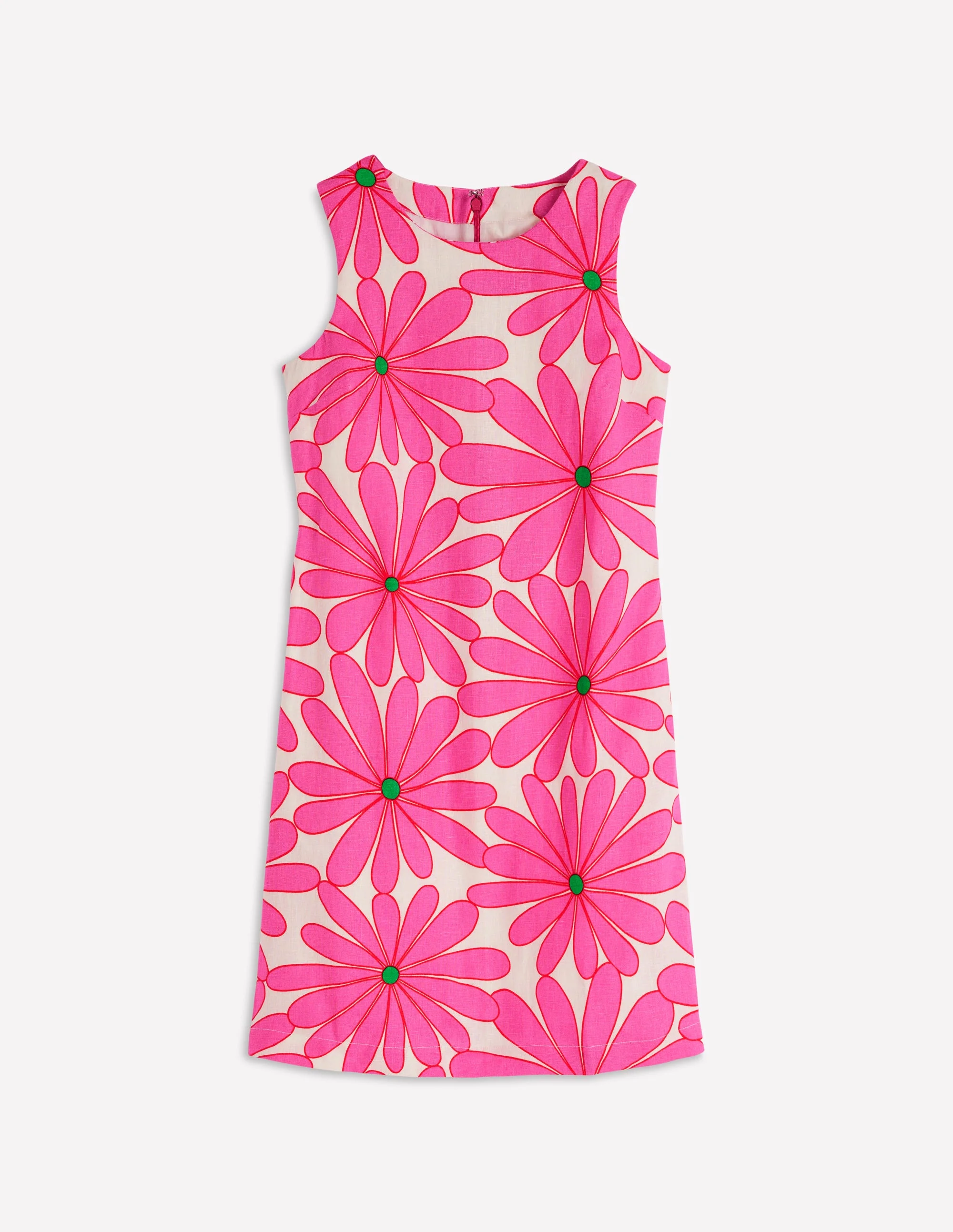 Etuikleid aus Leinen-Rosa, Gänseblümchen - Image 7