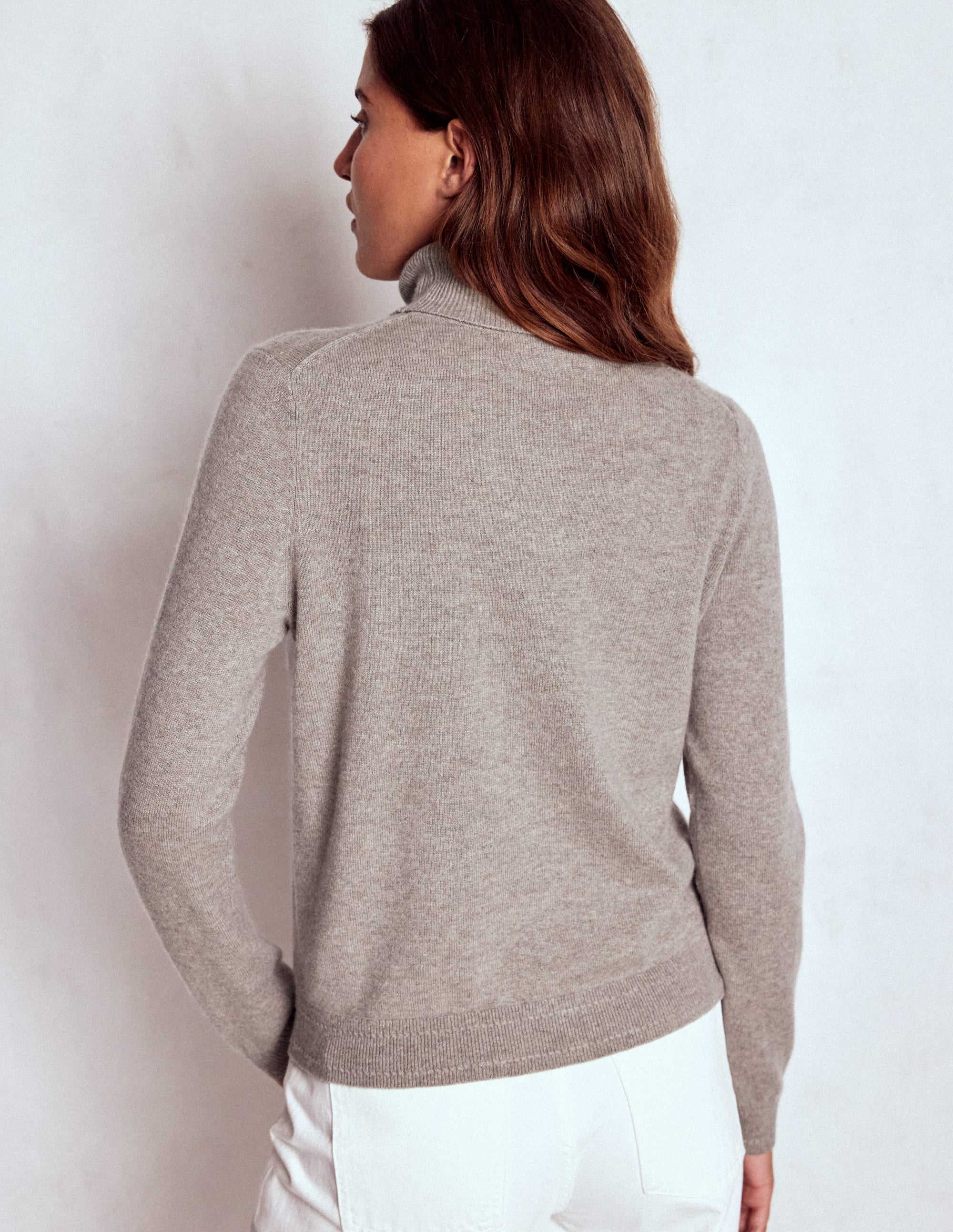 Eva Kaschmir-Rollkragenpullover-Nerzbraun Melange - Image 3