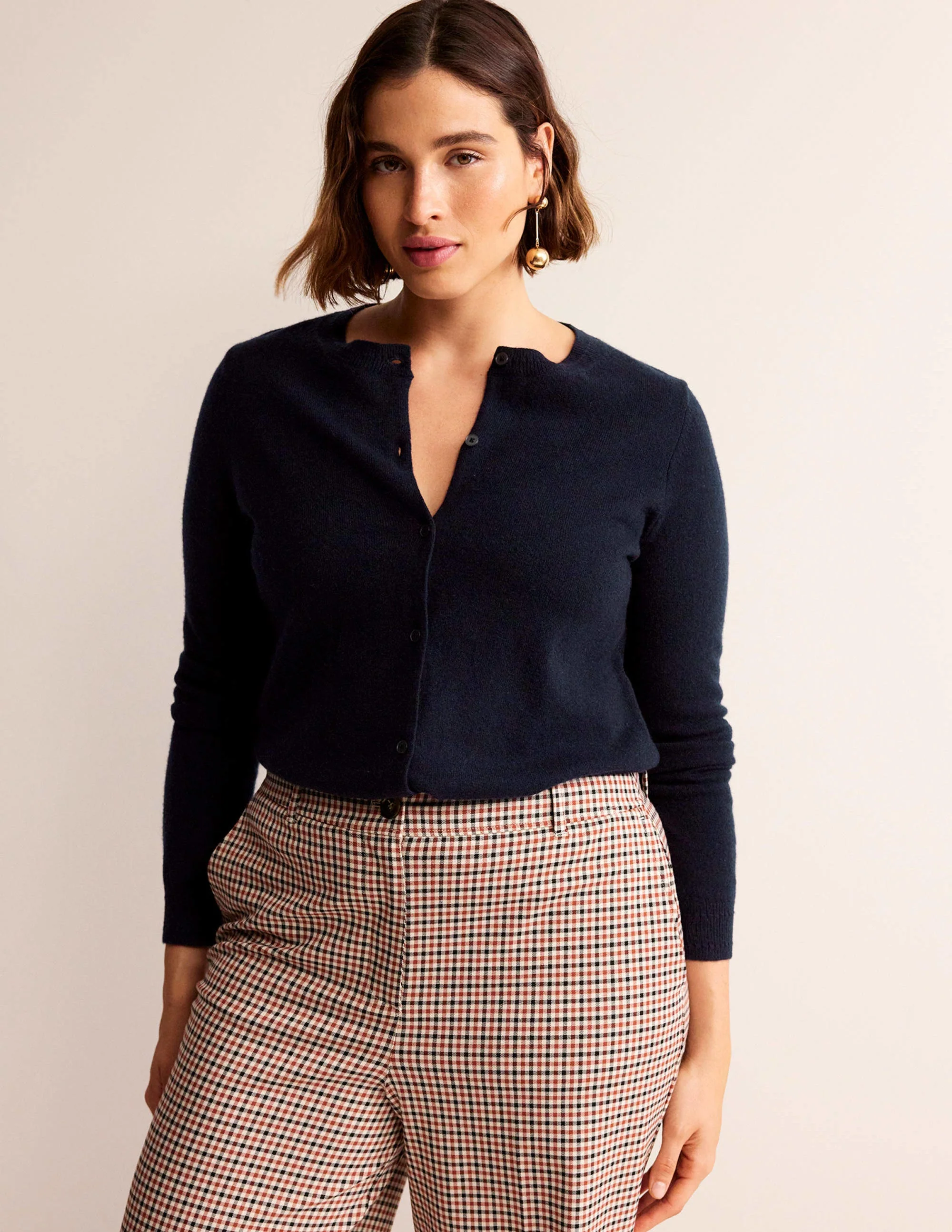 Eva Kaschmir-Strickjacke mit Rundhalsausschnitt-Aqua Marine Marl - Image 5