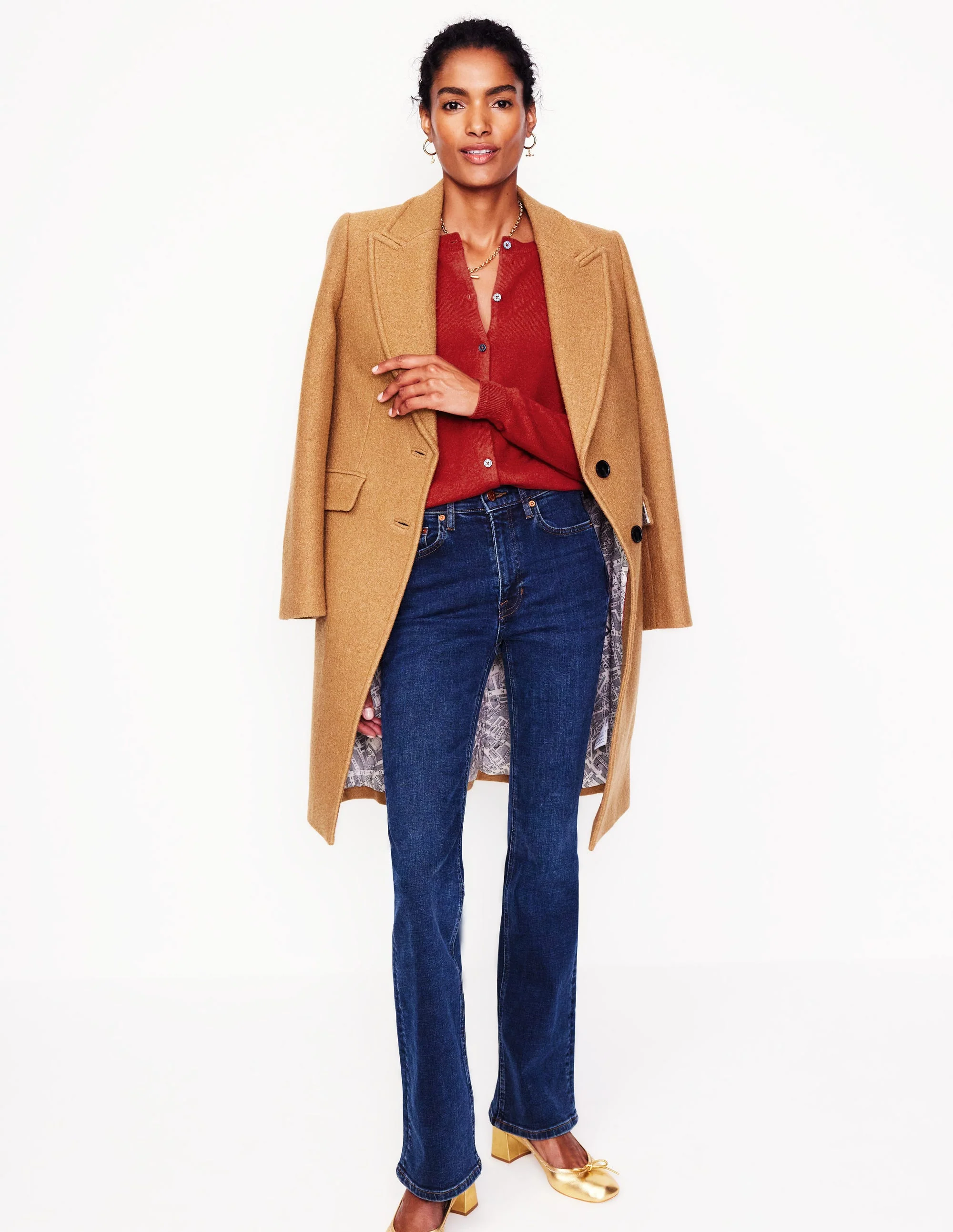 Eva Kaschmir-Strickjacke mit Rundhalsausschnitt-Kupferbraun - Image 4
