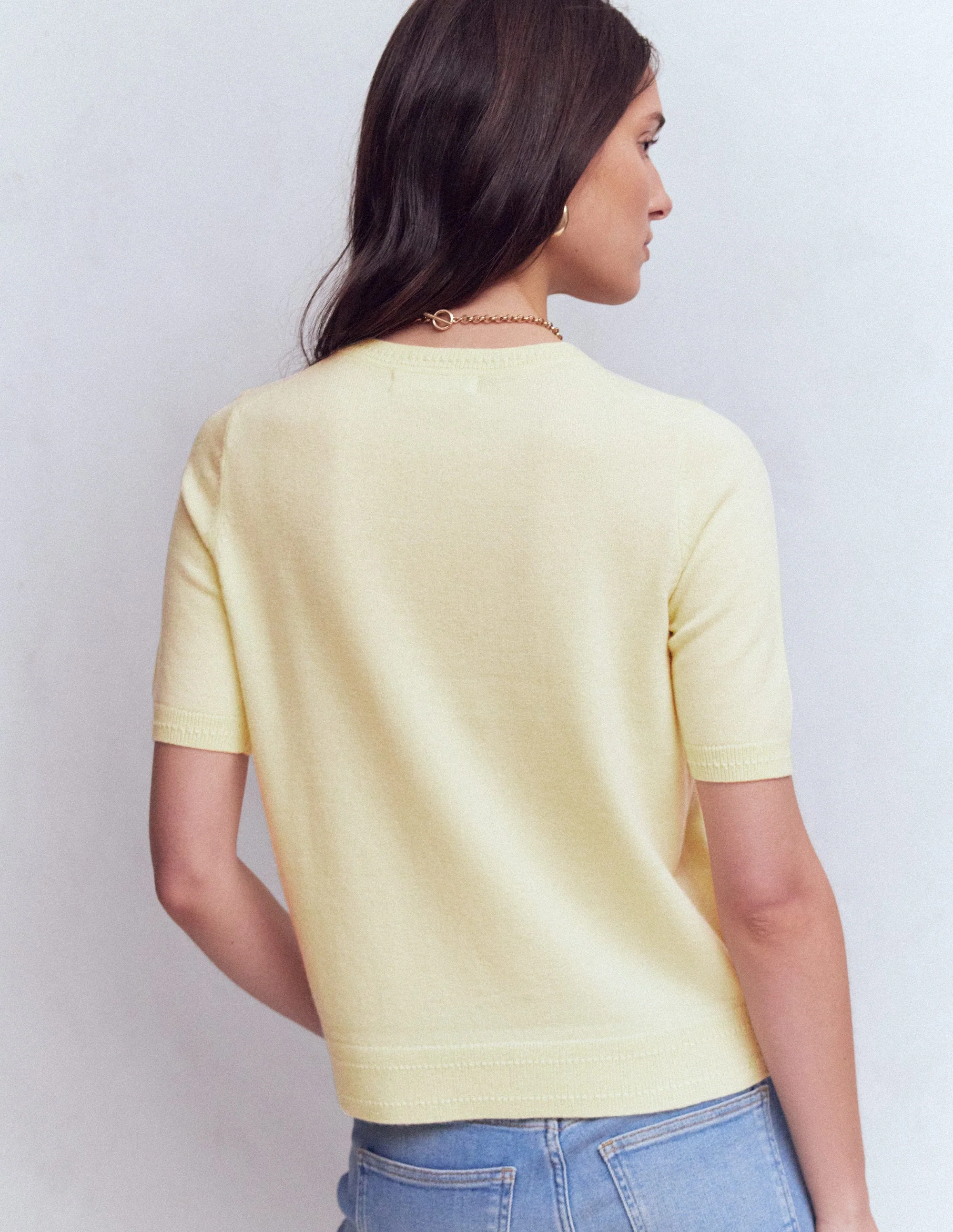 Eva Kaschmir-T-Shirt-Sandsteingelb - Image 3