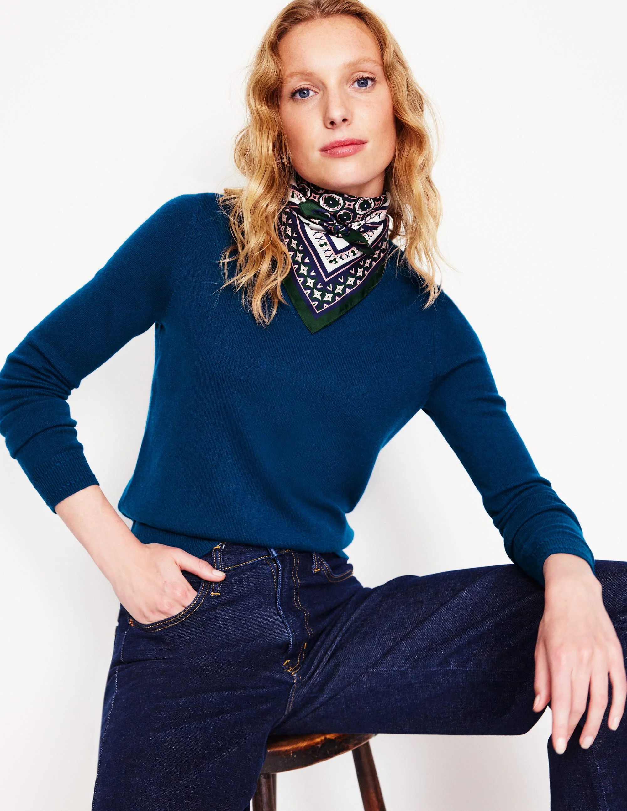Eva Kaschmirpullover mit Rundhalsausschnitt-Astrogreen/Football - Image 4
