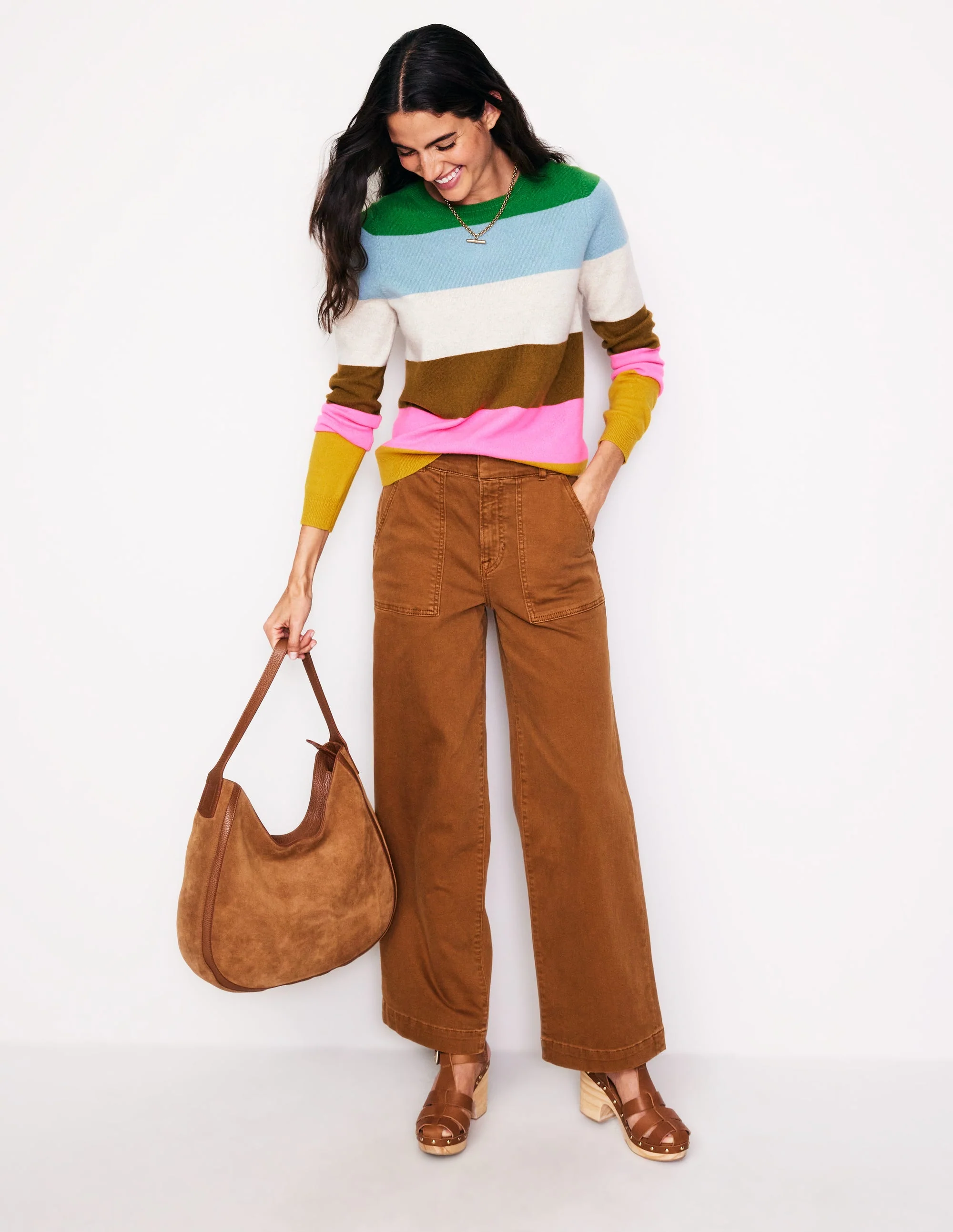 Eva Kaschmirpullover mit Rundhalsausschnitt-Bunt, Regenbogen - Image 4
