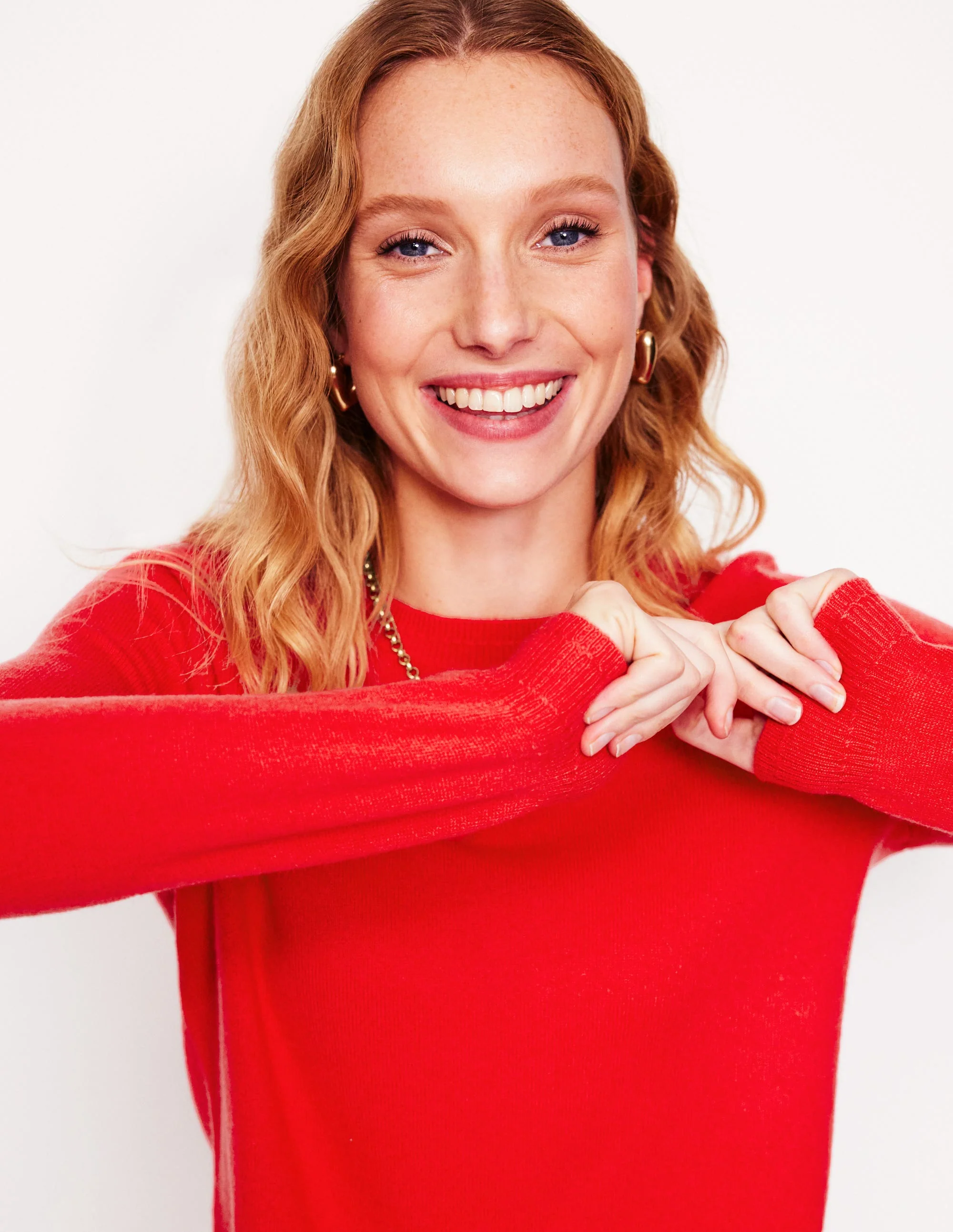 Eva Kaschmirpullover mit Rundhalsausschnitt-Erbeerkuchenrot - Image 2