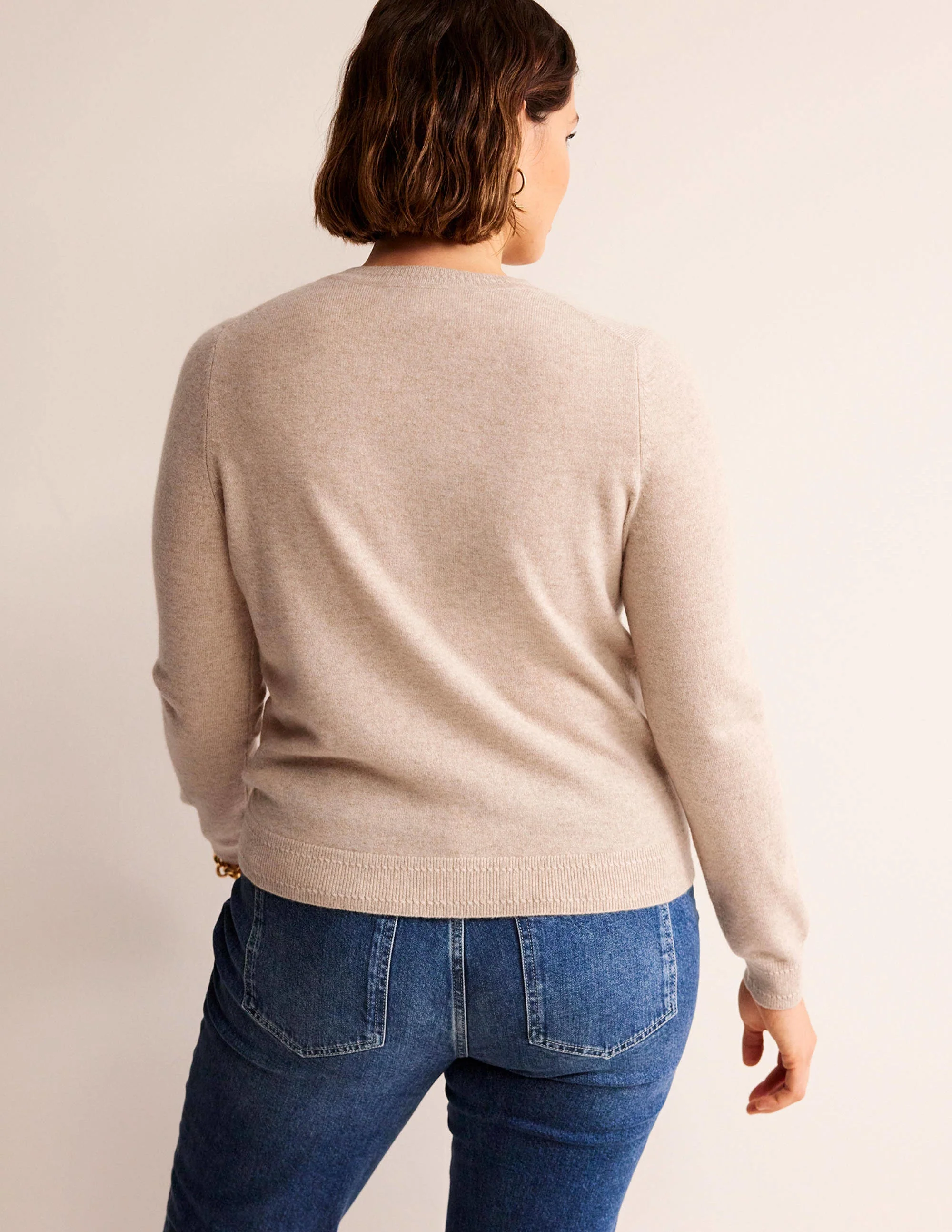 Eva Kaschmirpullover mit Rundhalsausschnitt-Graubraun Meliert - Image 6