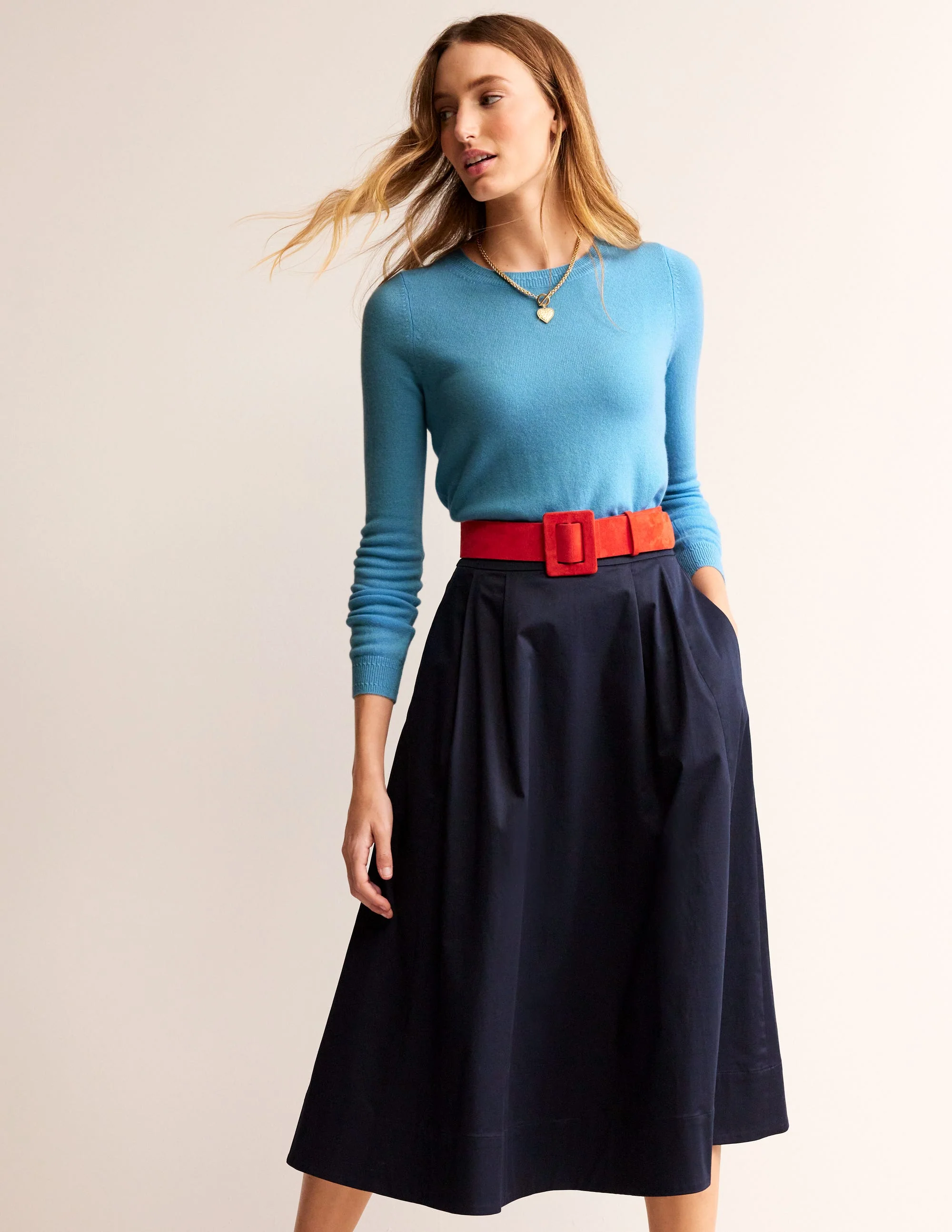Eva Kaschmirpullover mit Rundhalsausschnitt-Hellblau - Image 4