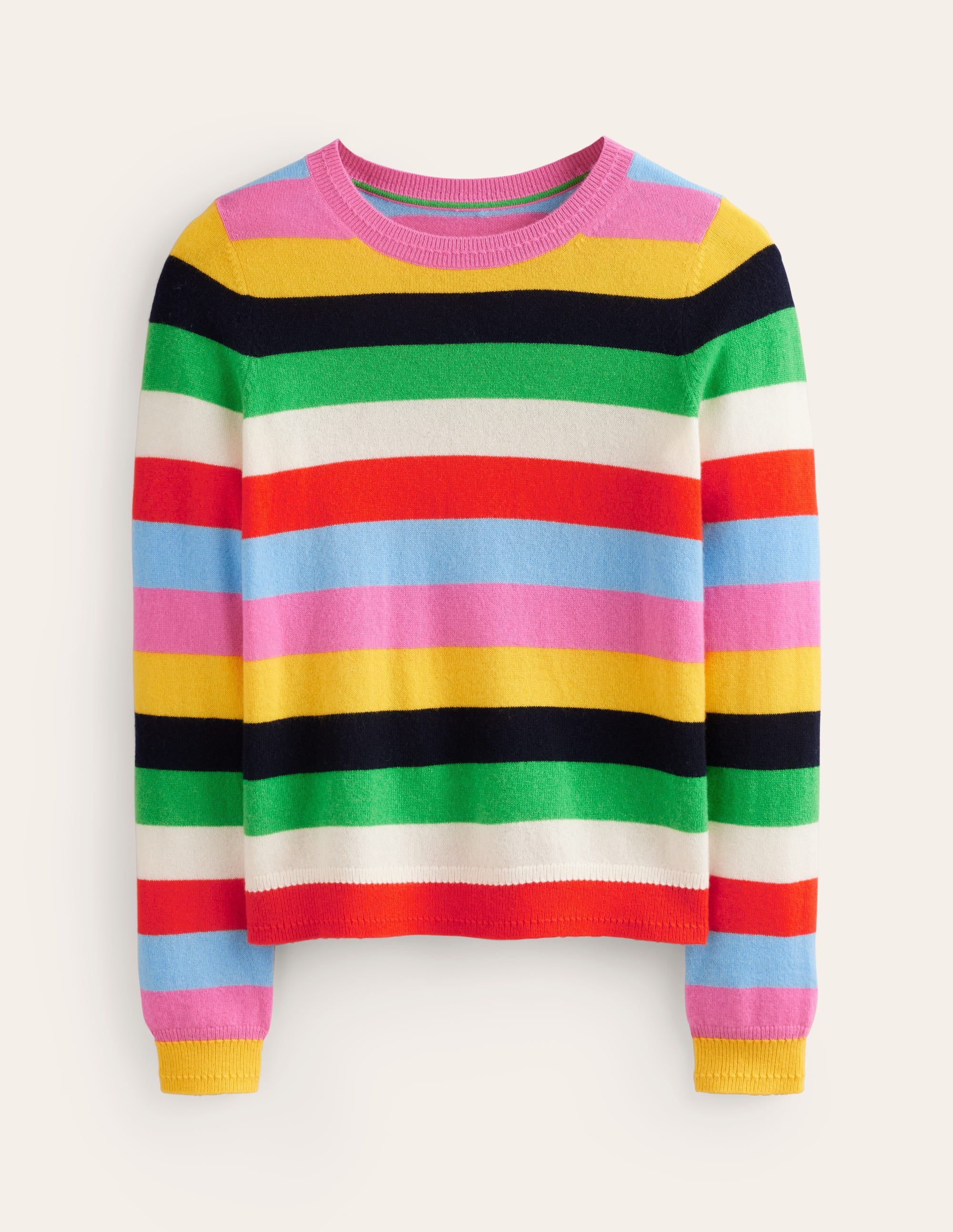 Eva Kaschmirpullover mit Rundhalsausschnitt-Hellblau/Sangria Sunset Pink - Image 5