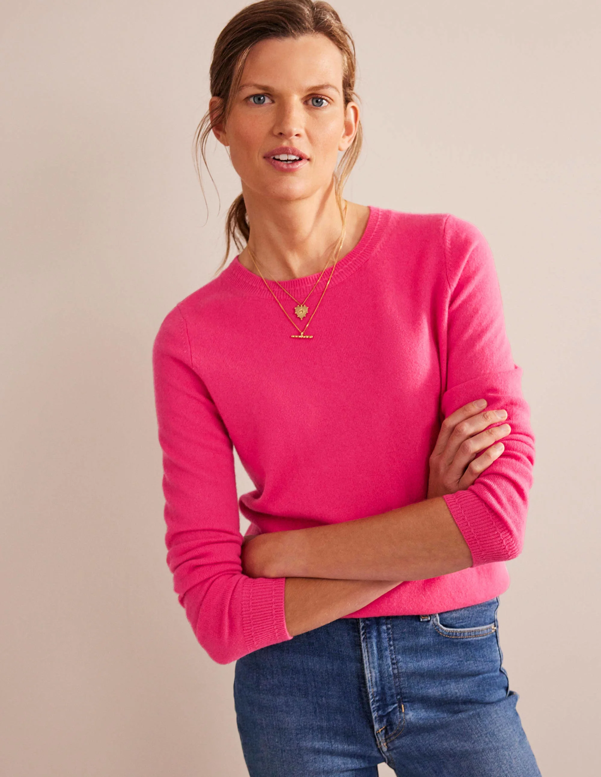 Eva Kaschmirpullover mit Rundhalsausschnitt-Jazzy