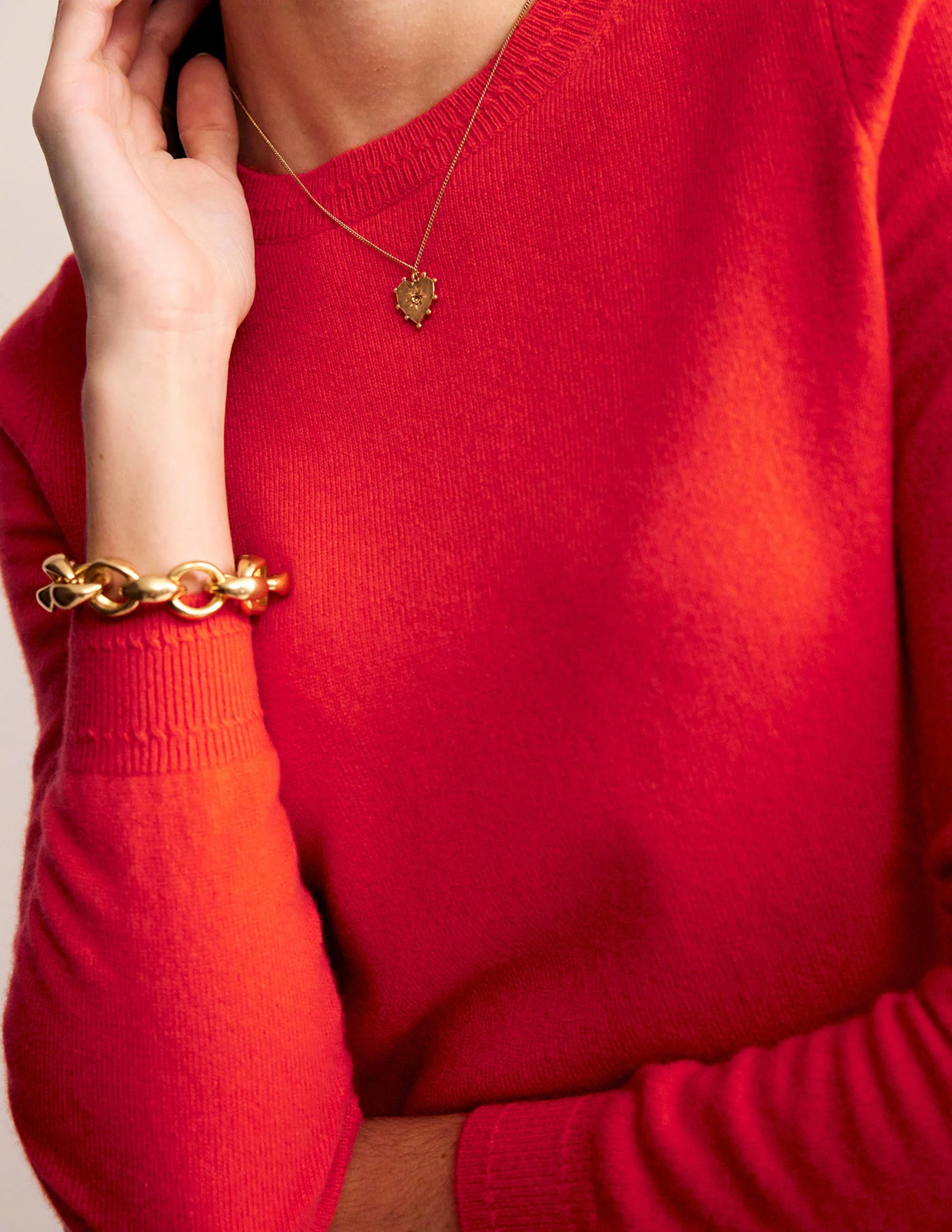 Eva Kaschmirpullover mit Rundhalsausschnitt-Knallrot - Image 2