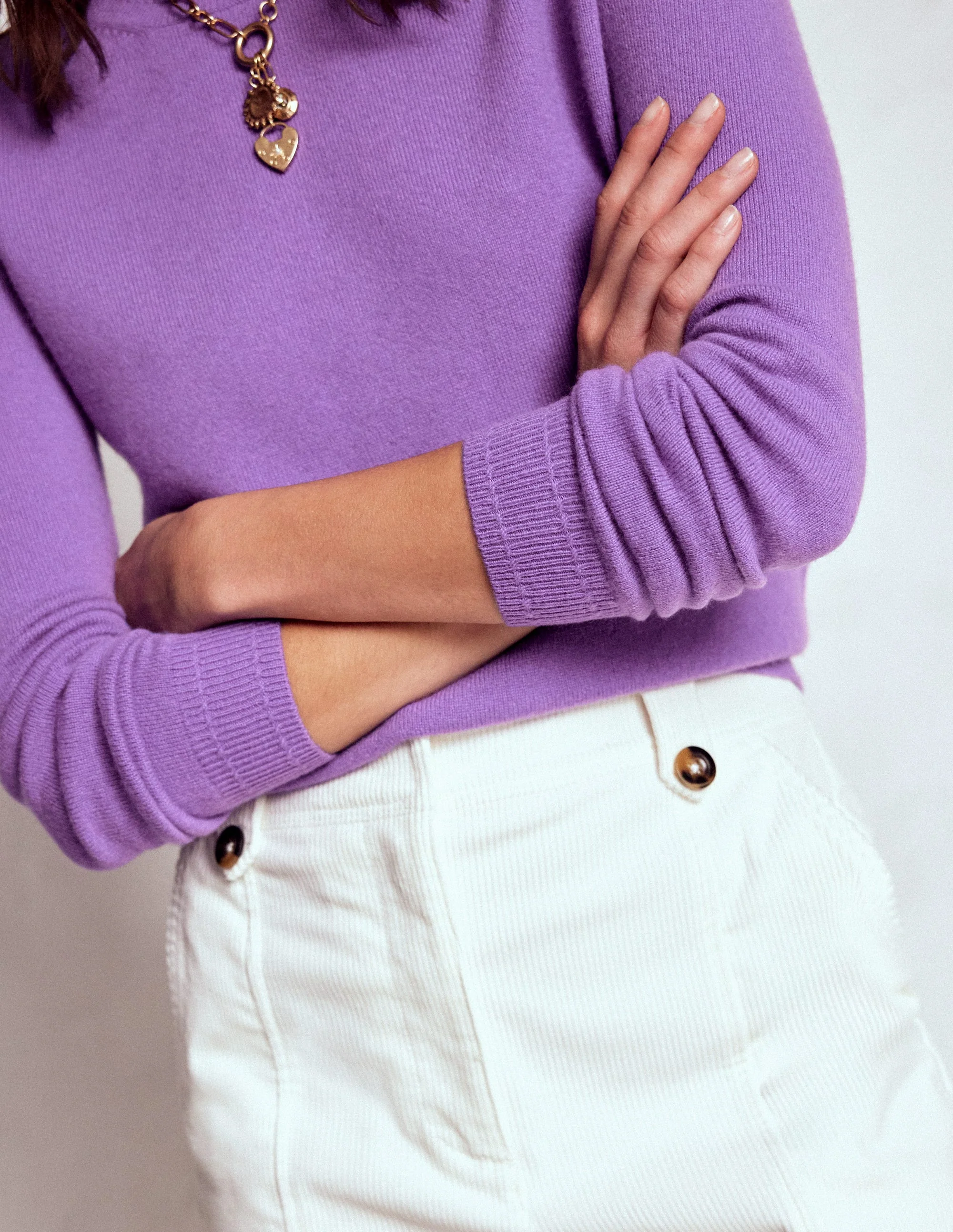 Eva Kaschmirpullover mit Rundhalsausschnitt-Lila Topas - Image 2