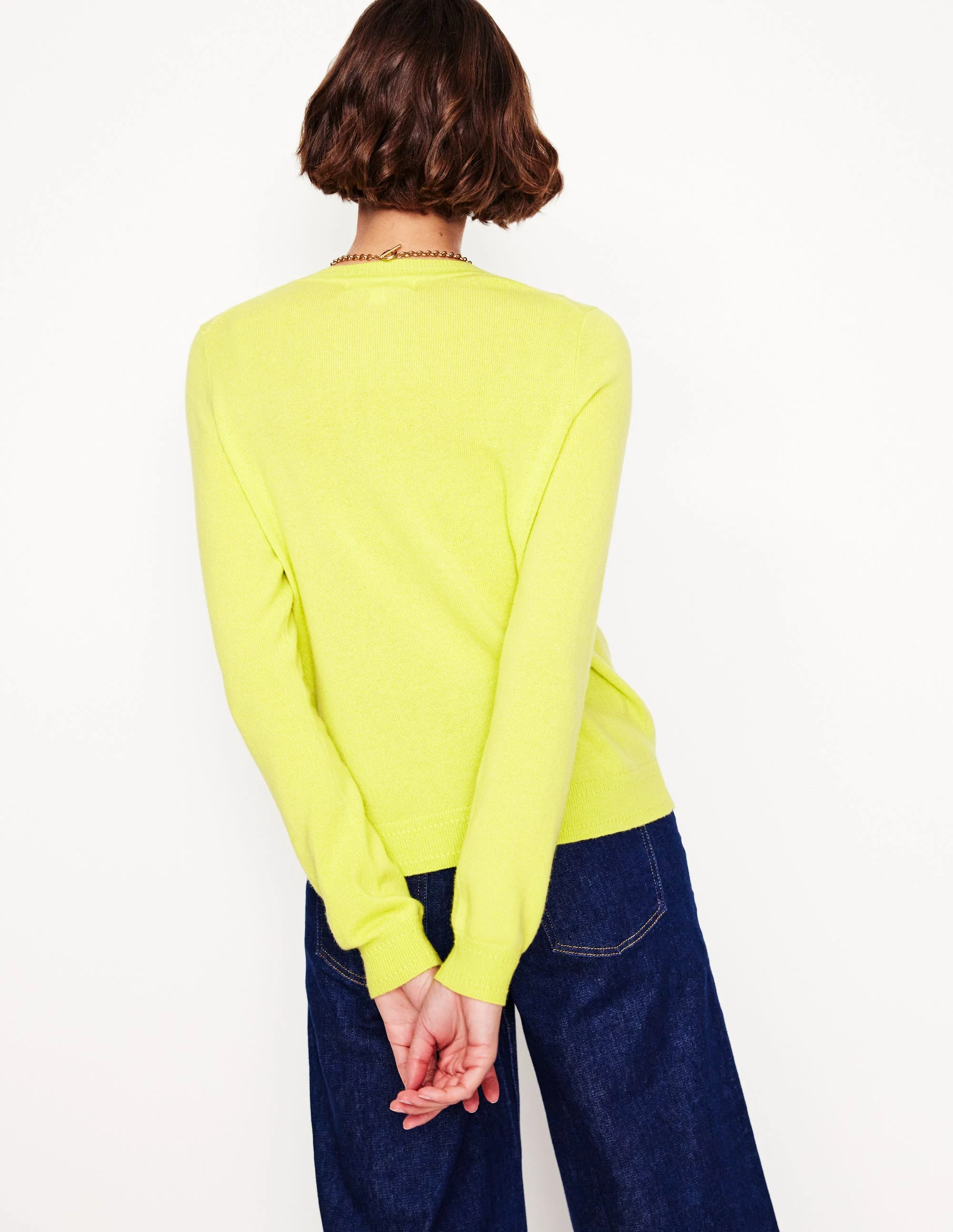 Eva Kaschmirpullover mit Rundhalsausschnitt-Limonadengelb - Image 3