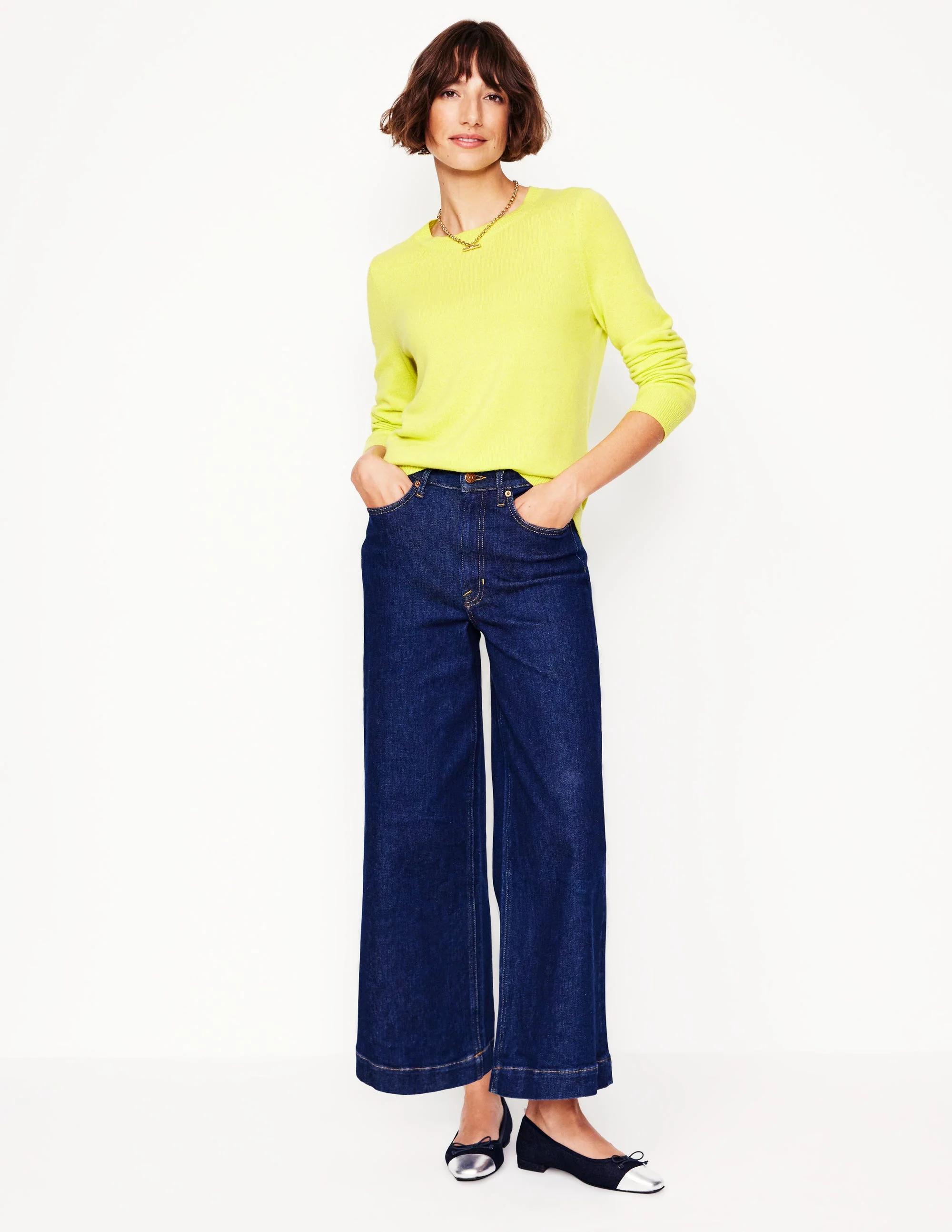 Eva Kaschmirpullover mit Rundhalsausschnitt-Limonadengelb - Image 4