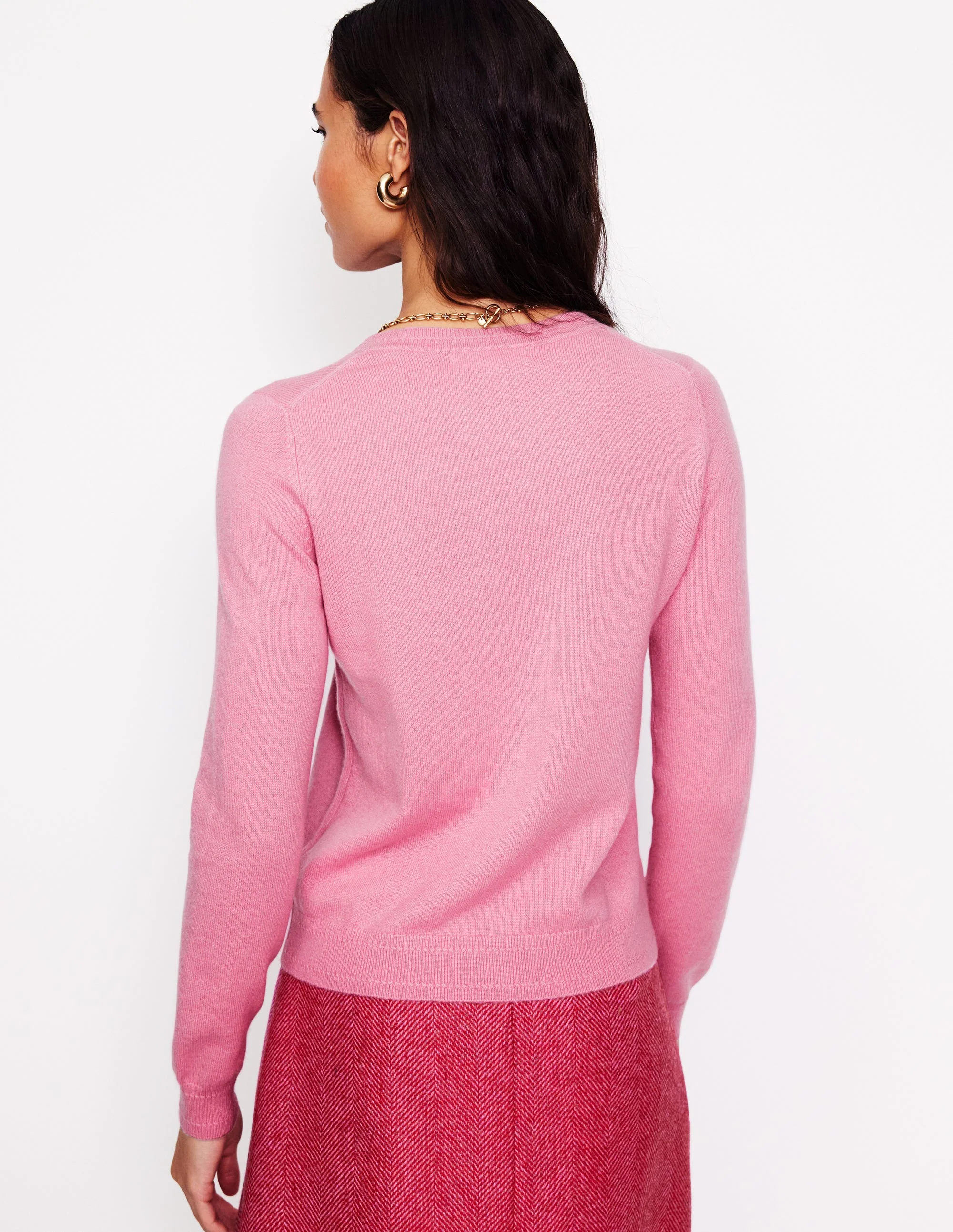 Eva Kaschmirpullover mit Rundhalsausschnitt-Pink Icing - Image 3