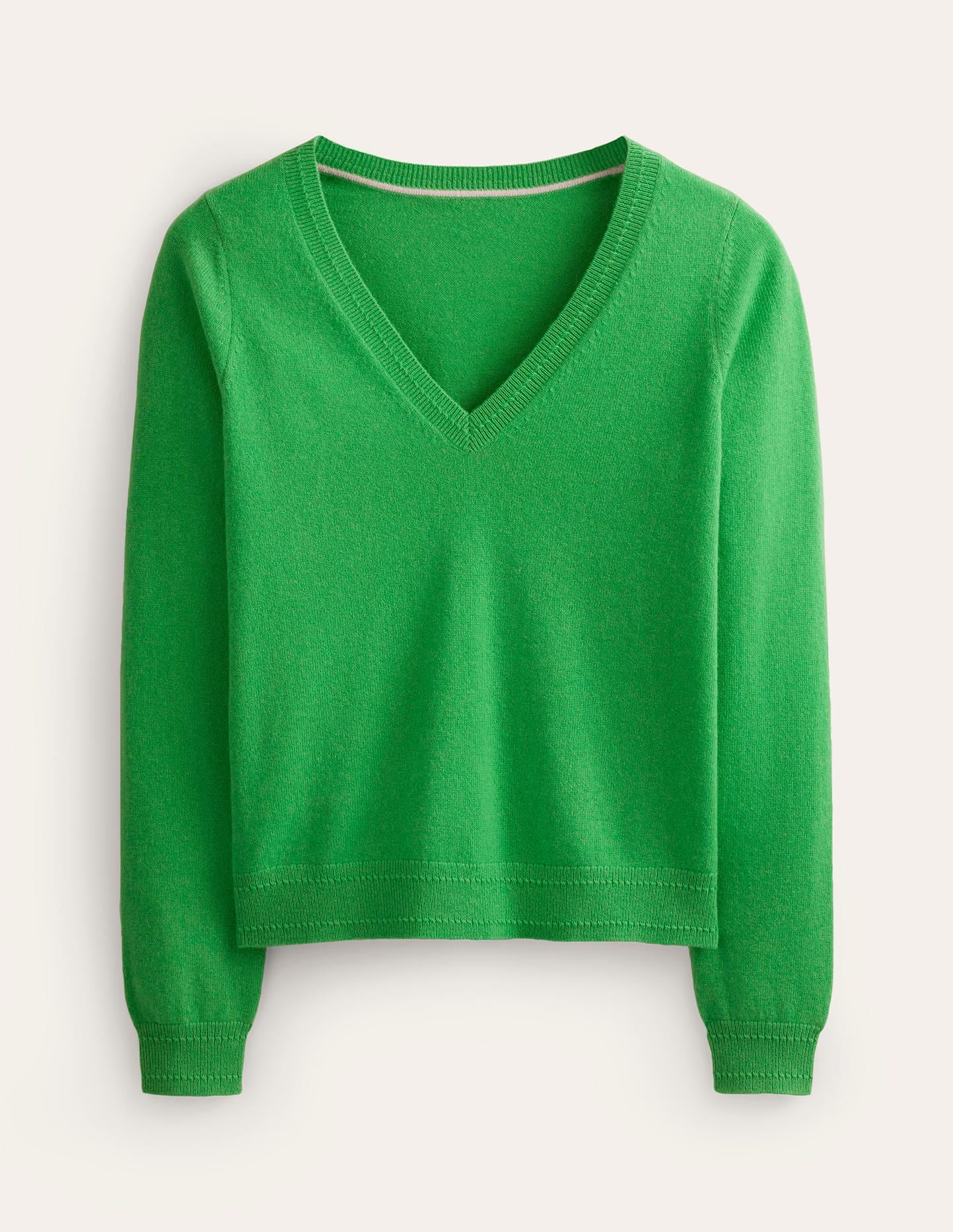 Eva Kaschmirpullover mit V-Ausschnitt-Hellgrün - Image 5