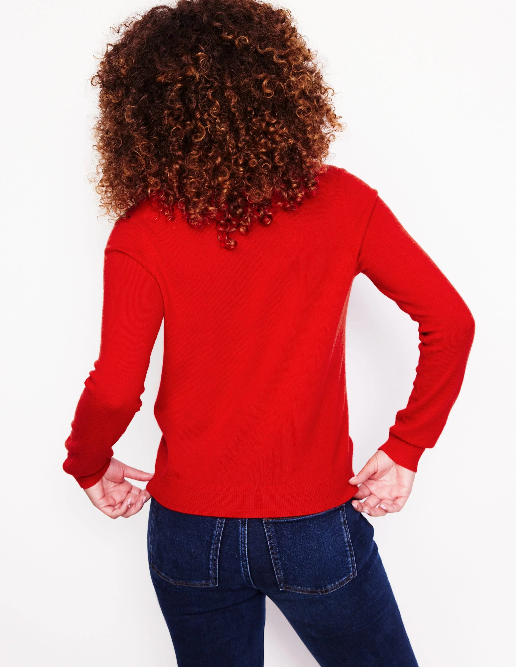 Eva Kaschmirpullover mit V-Ausschnitt-Rouge-Rot - Image 3