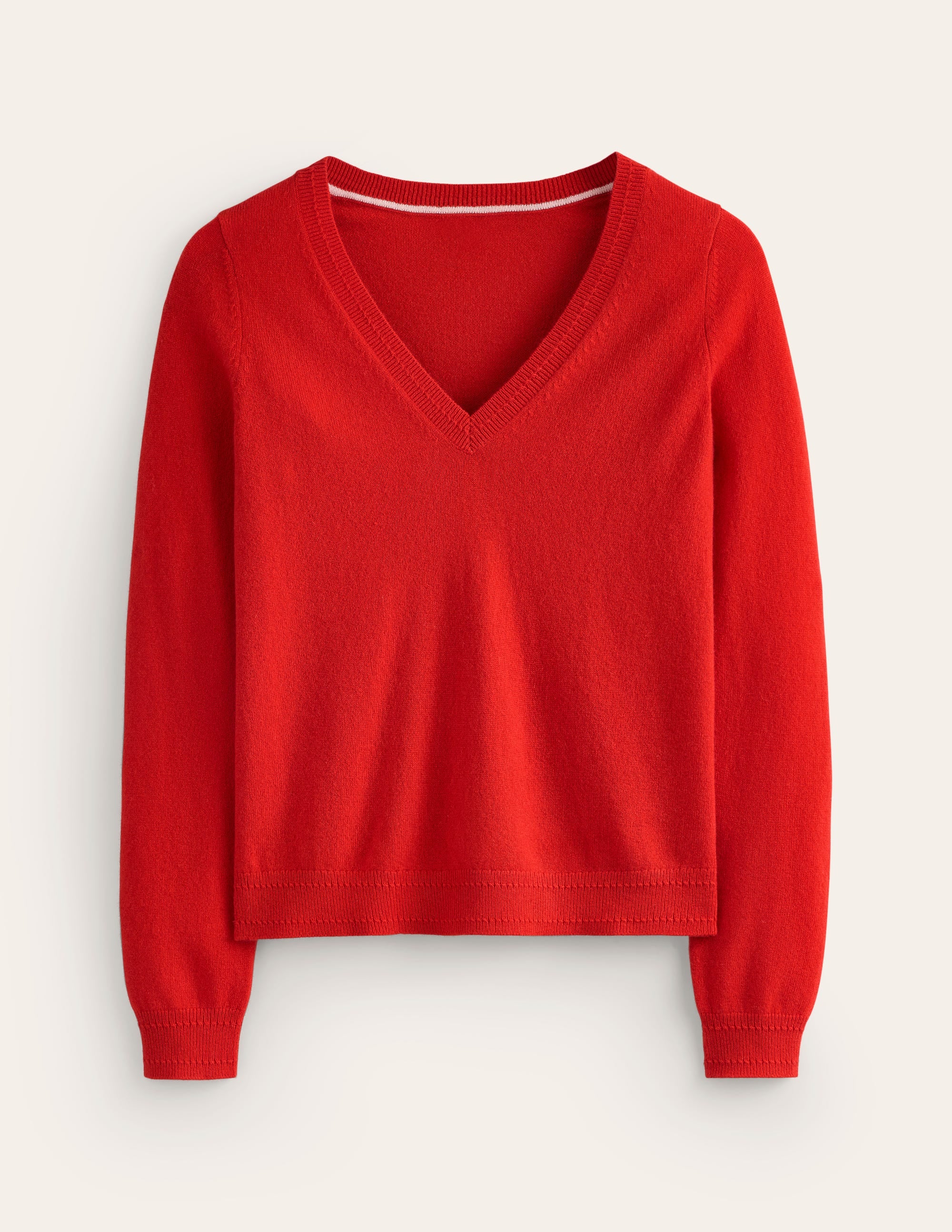 Eva Kaschmirpullover mit V-Ausschnitt-Rouge-Rot - Image 5