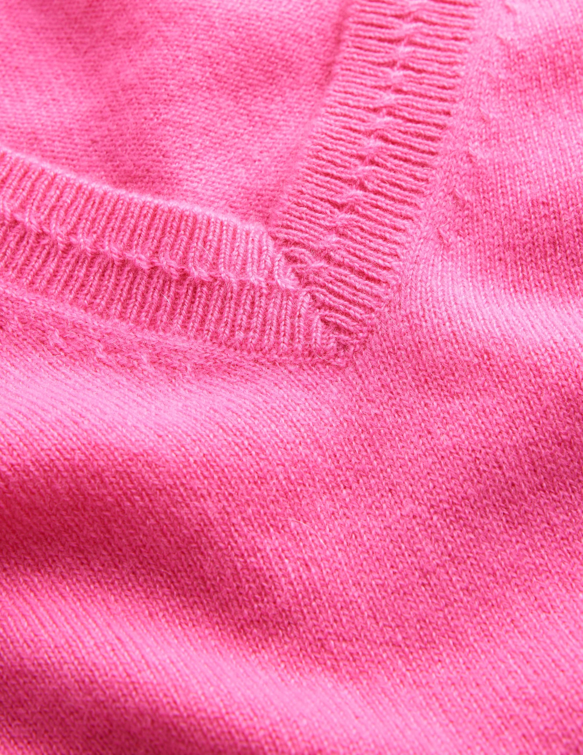 Eva Kaschmirpullover mit V-Ausschnitt-Sangria Sunset Pink - Image 6