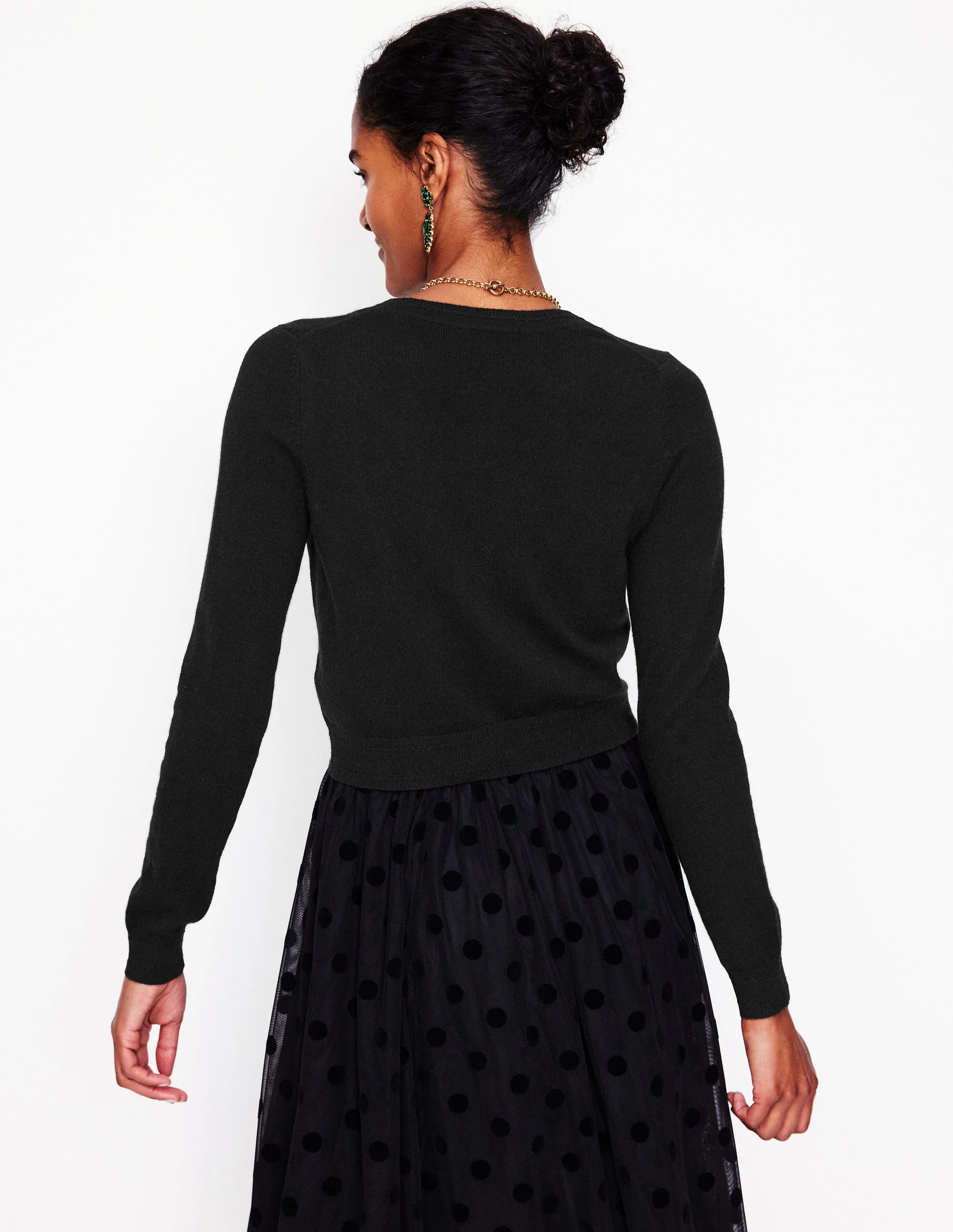 Eva Strickjacke aus Kaschmir-Schwarz - Image 3