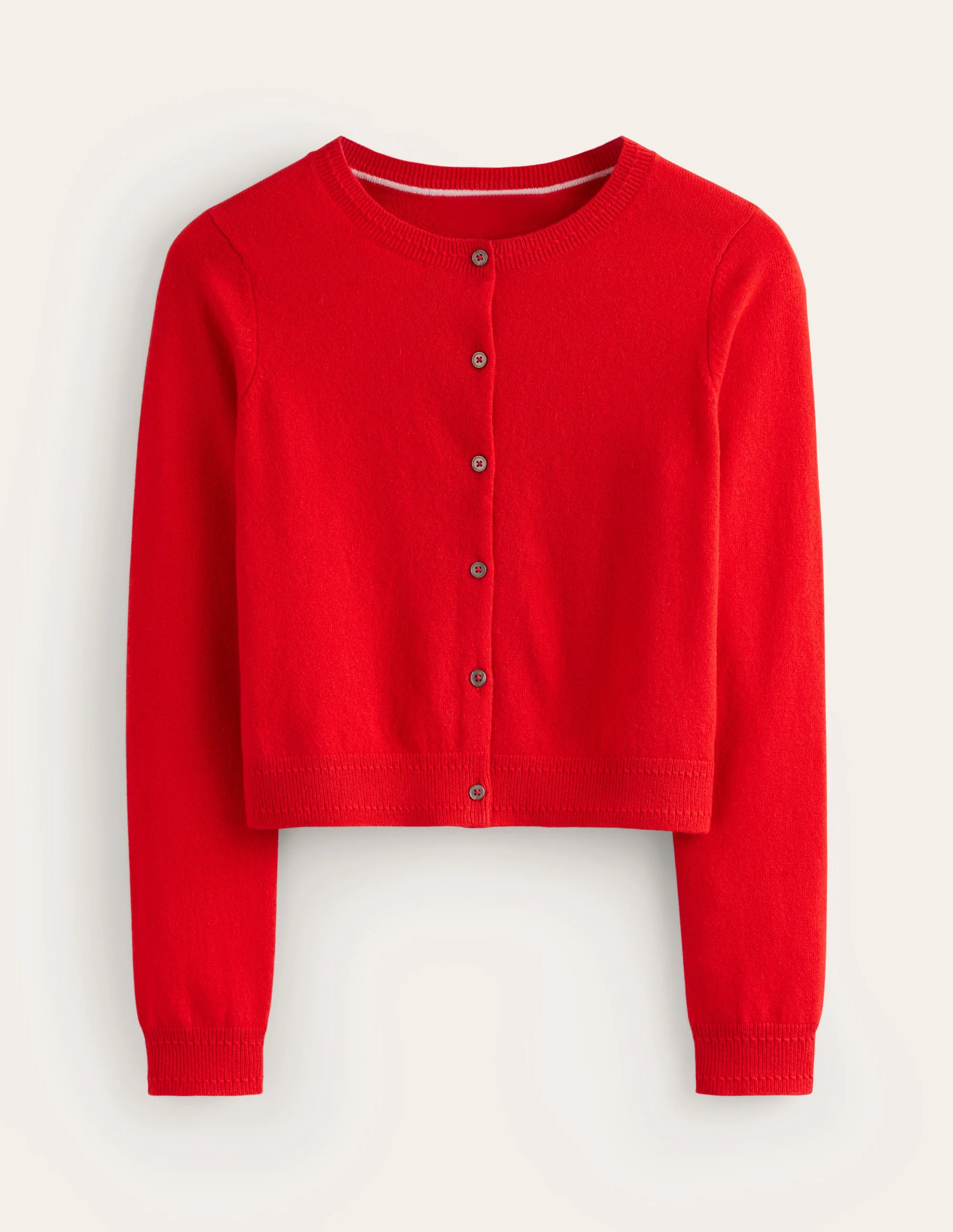 Eva Verkürzte Strickjacke aus Kaschmir-Briefkastenrot - Image 5