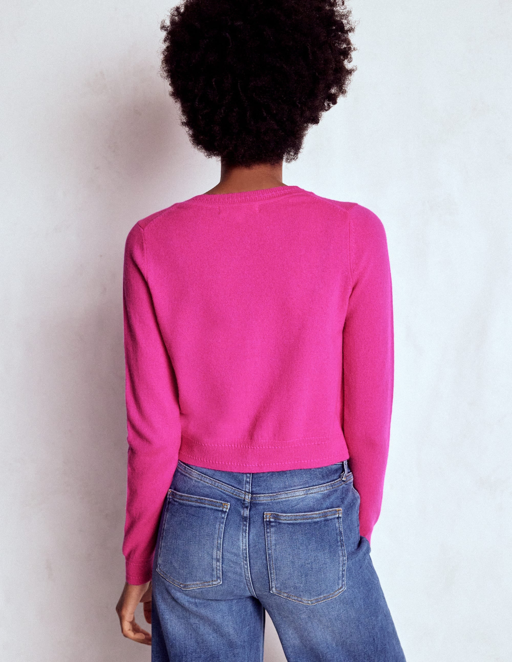 Eva Verkürzte Strickjacke aus Kaschmir-Farbenfrohes Stiefmütterchen - Image 3