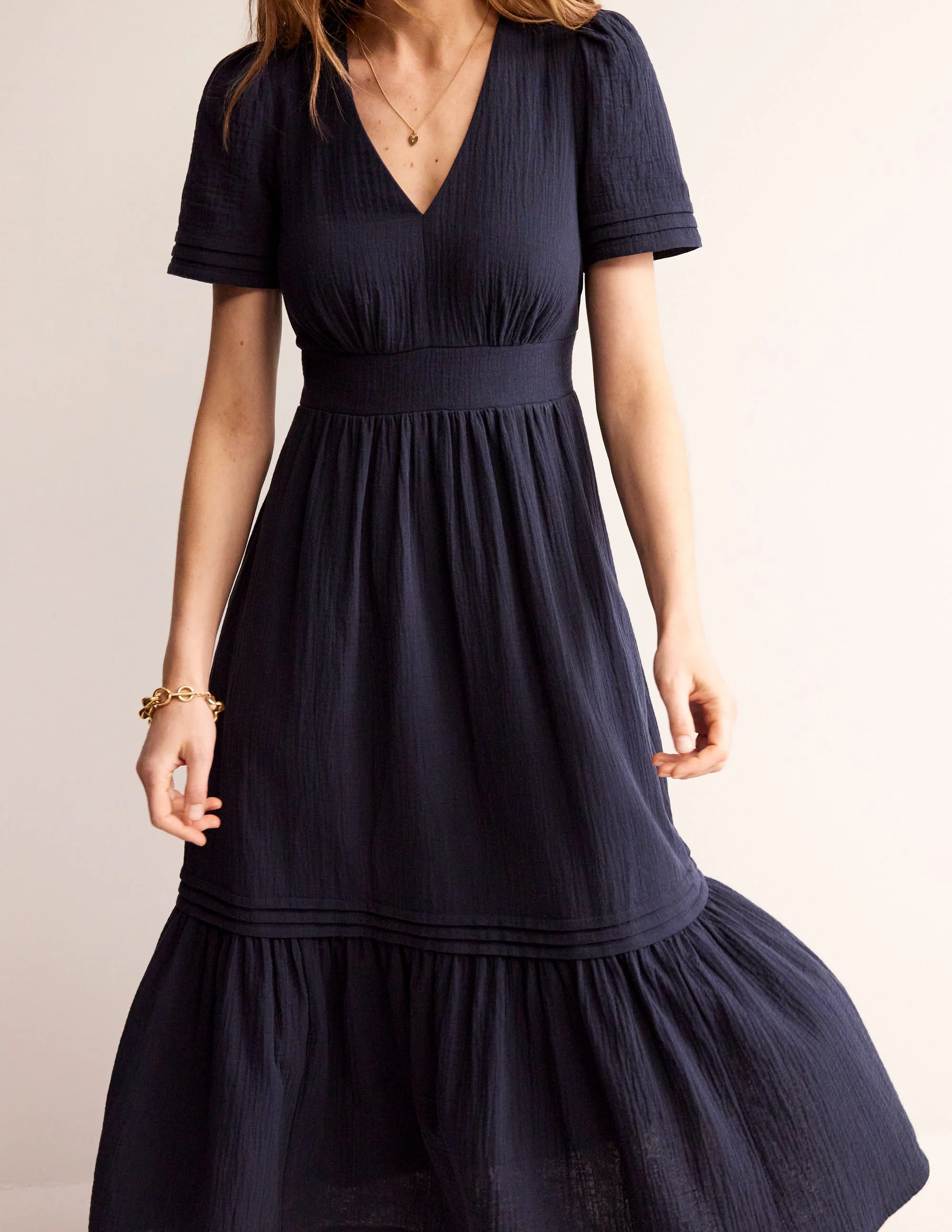 Eve Doppeltuch-Midikleid-Aqua Marine Marl - Image 2