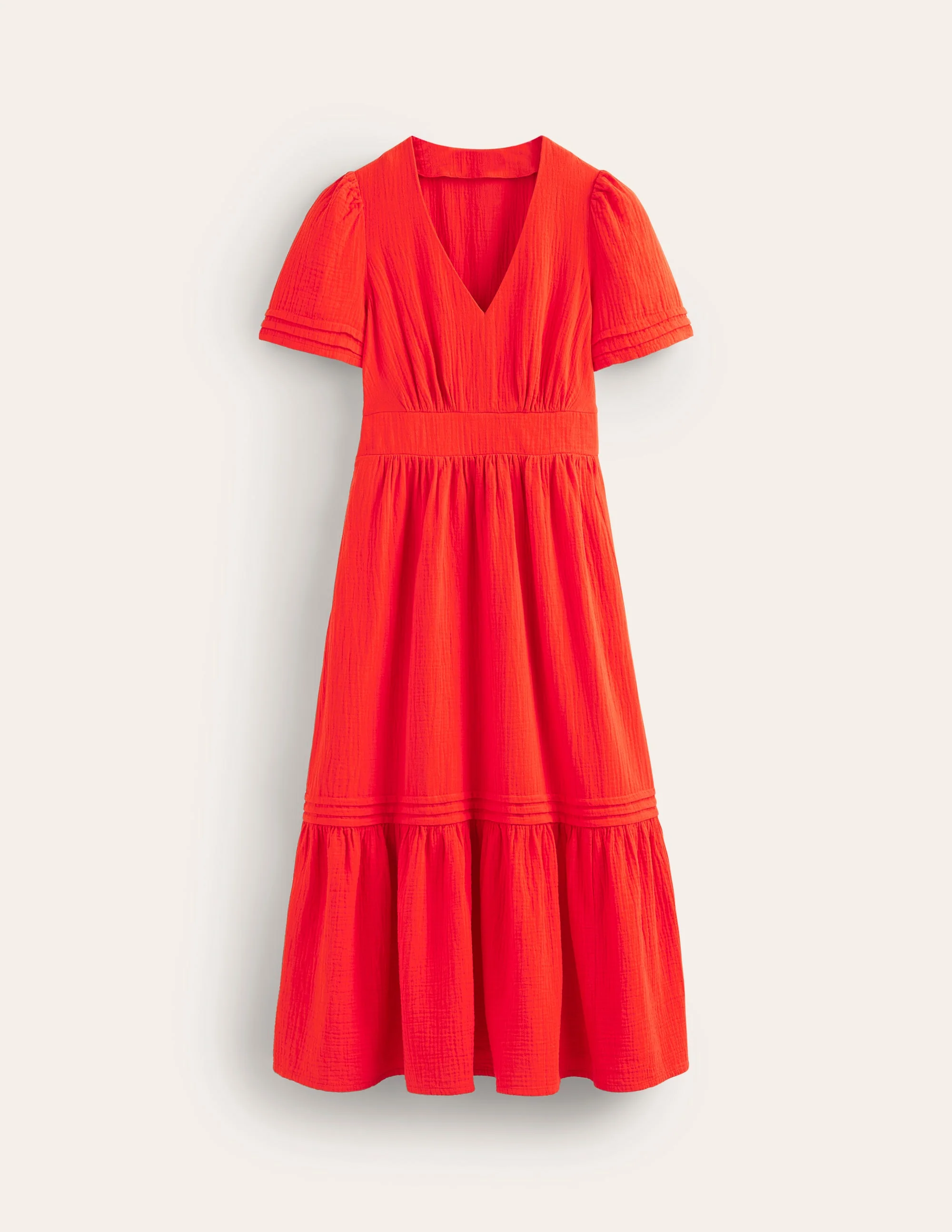 Eve Doppeltuch-Midikleid-Flammenrot - Image 6