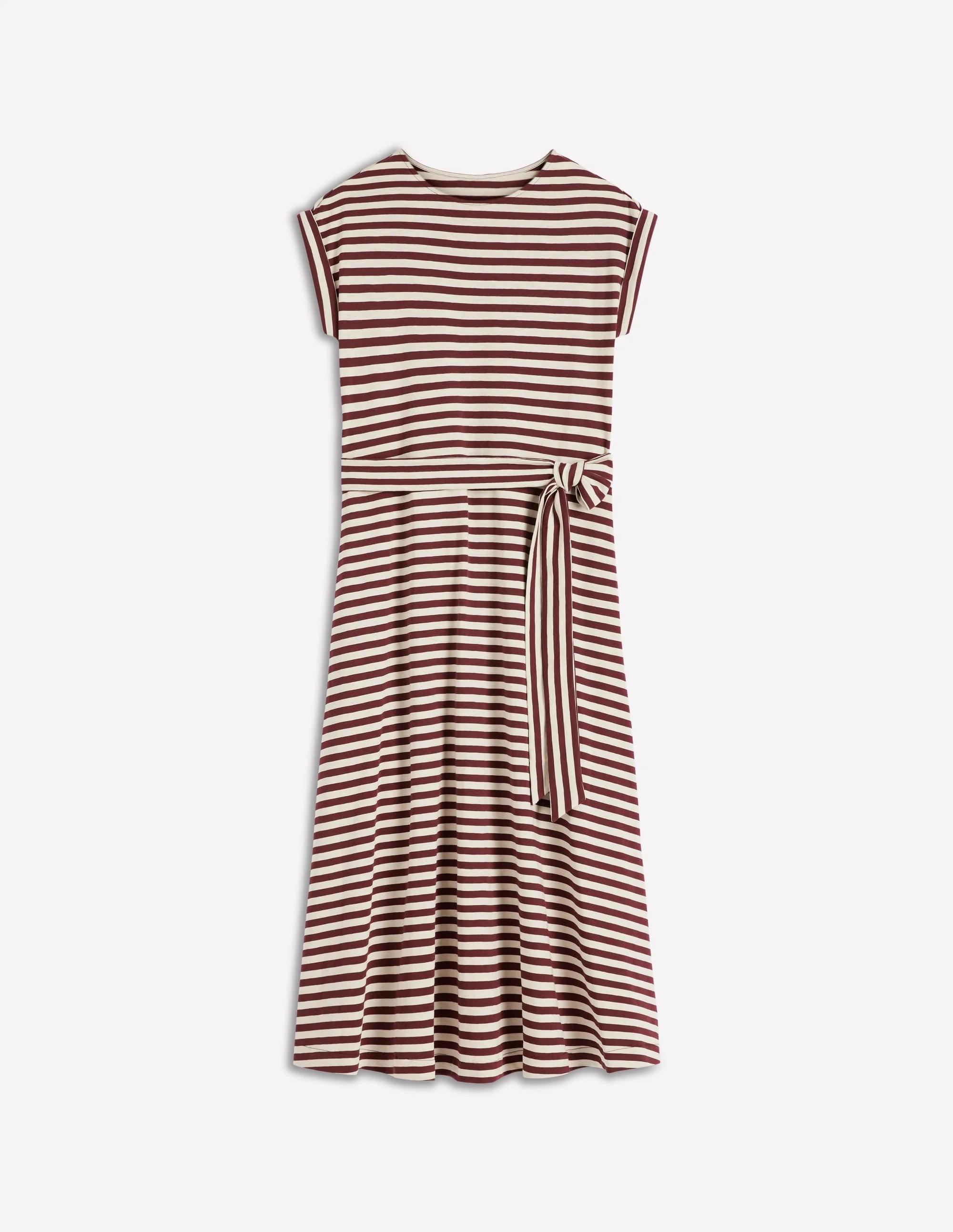 Eve Jersey-Midikleid-Dunkler Blauregen, Naturweiß Streifen - Image 6