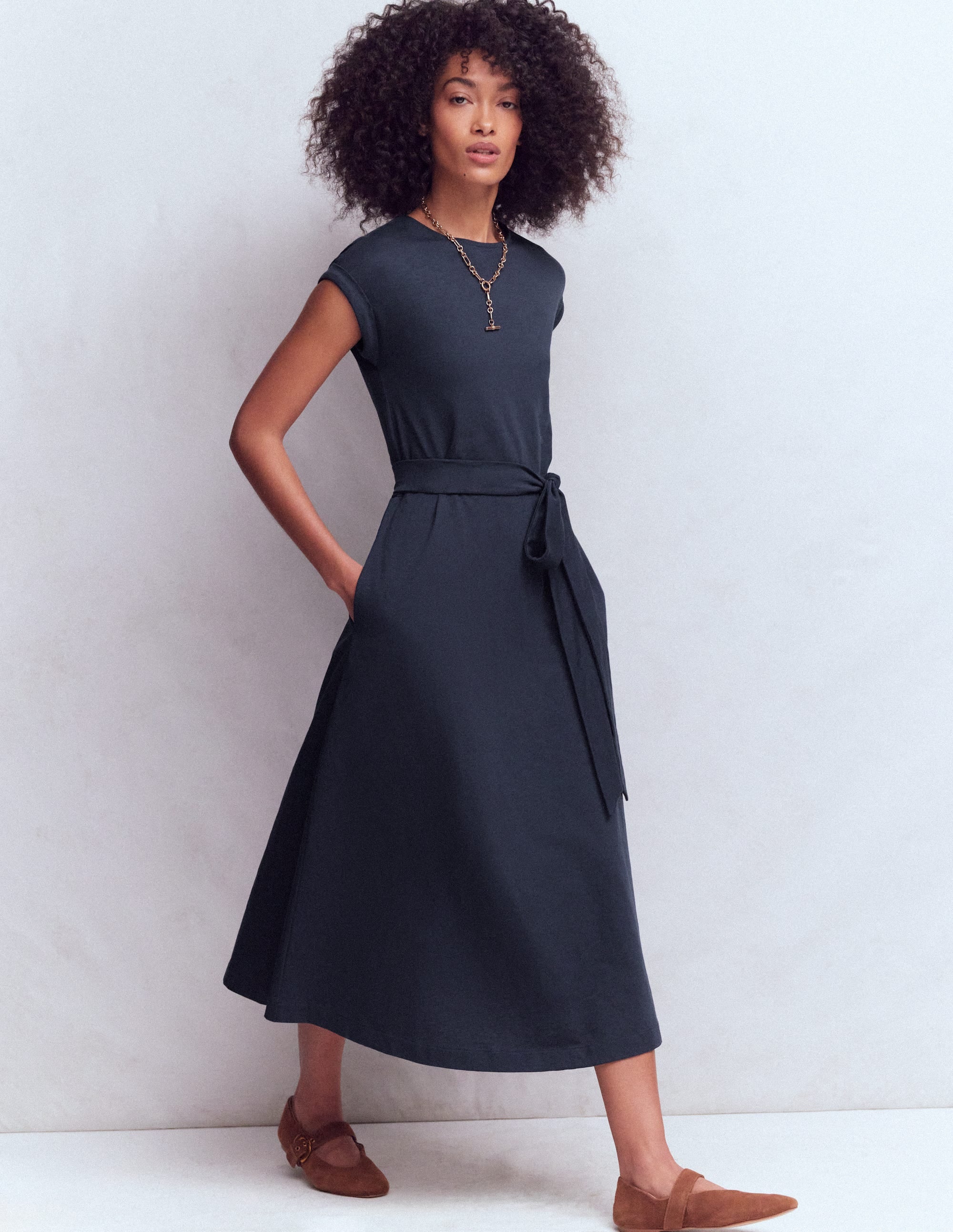 Eve Jersey-Midikleid-Marineblau - Image 4