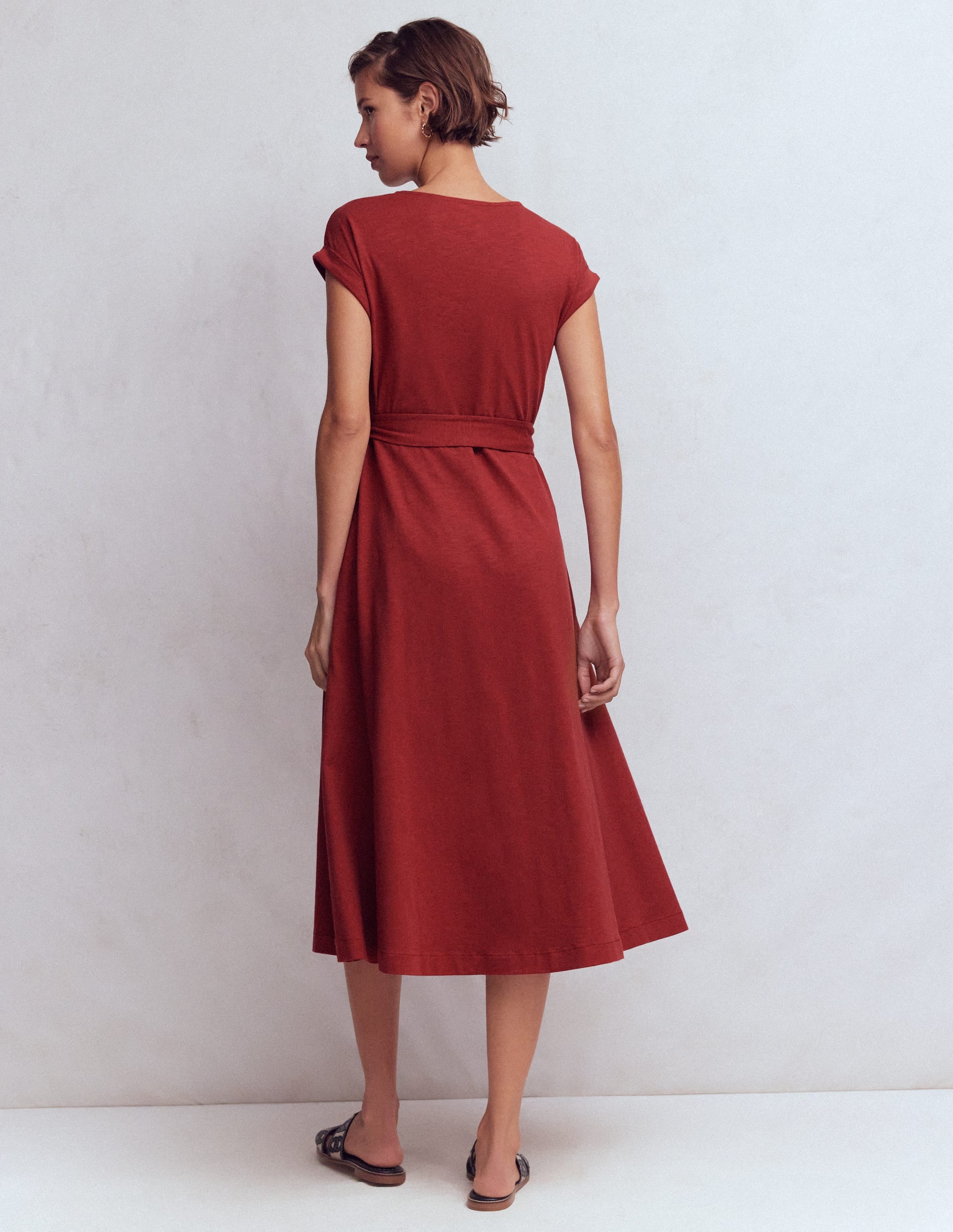 Eve Jersey-Midikleid-Sattes Kastanienbraun - Image 3