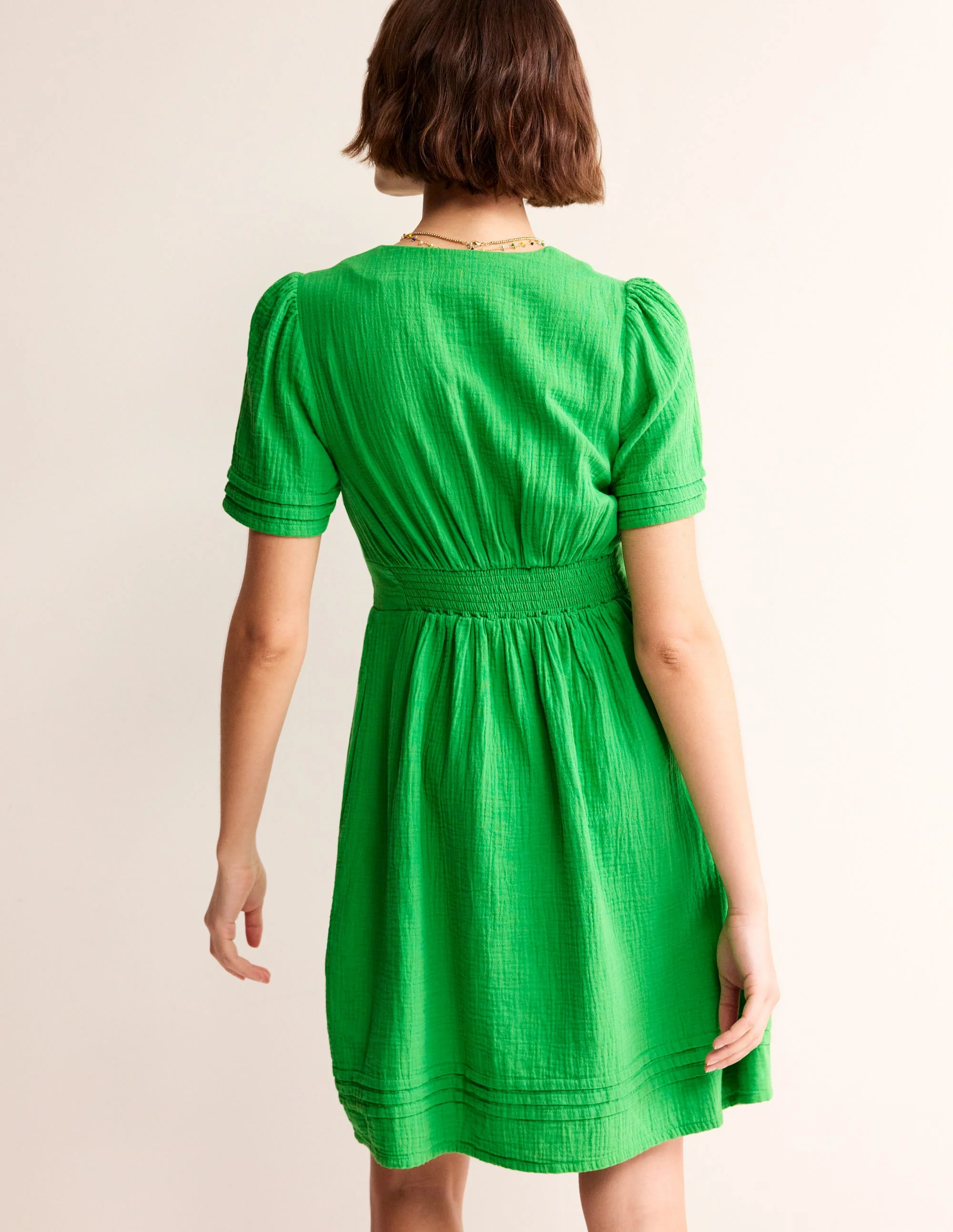 Eve Kurzes Doppeltuch-Kleid-Black - Image 3